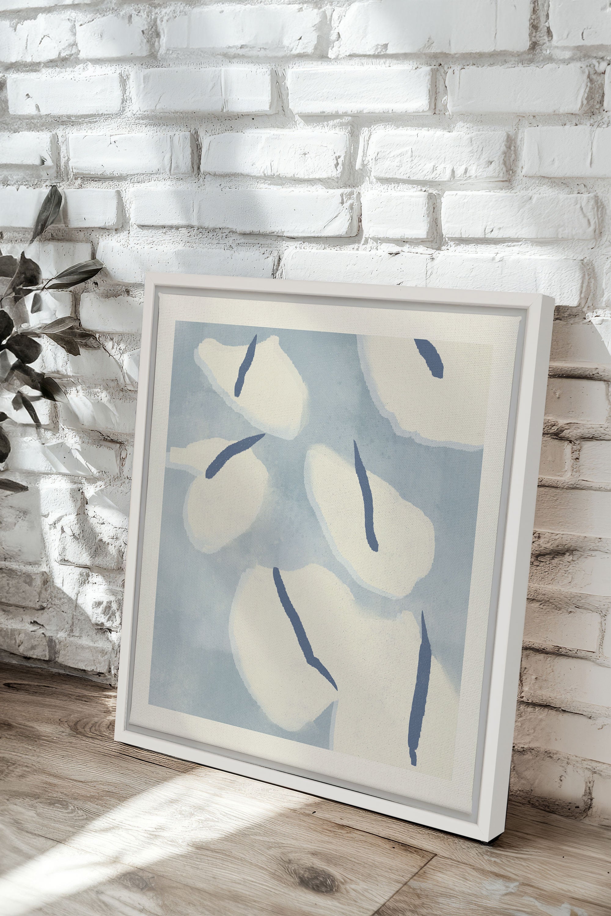 OLEKA CANVAS - COTON MARINE, Oeuvre sur toile étirée, encadré Blanc