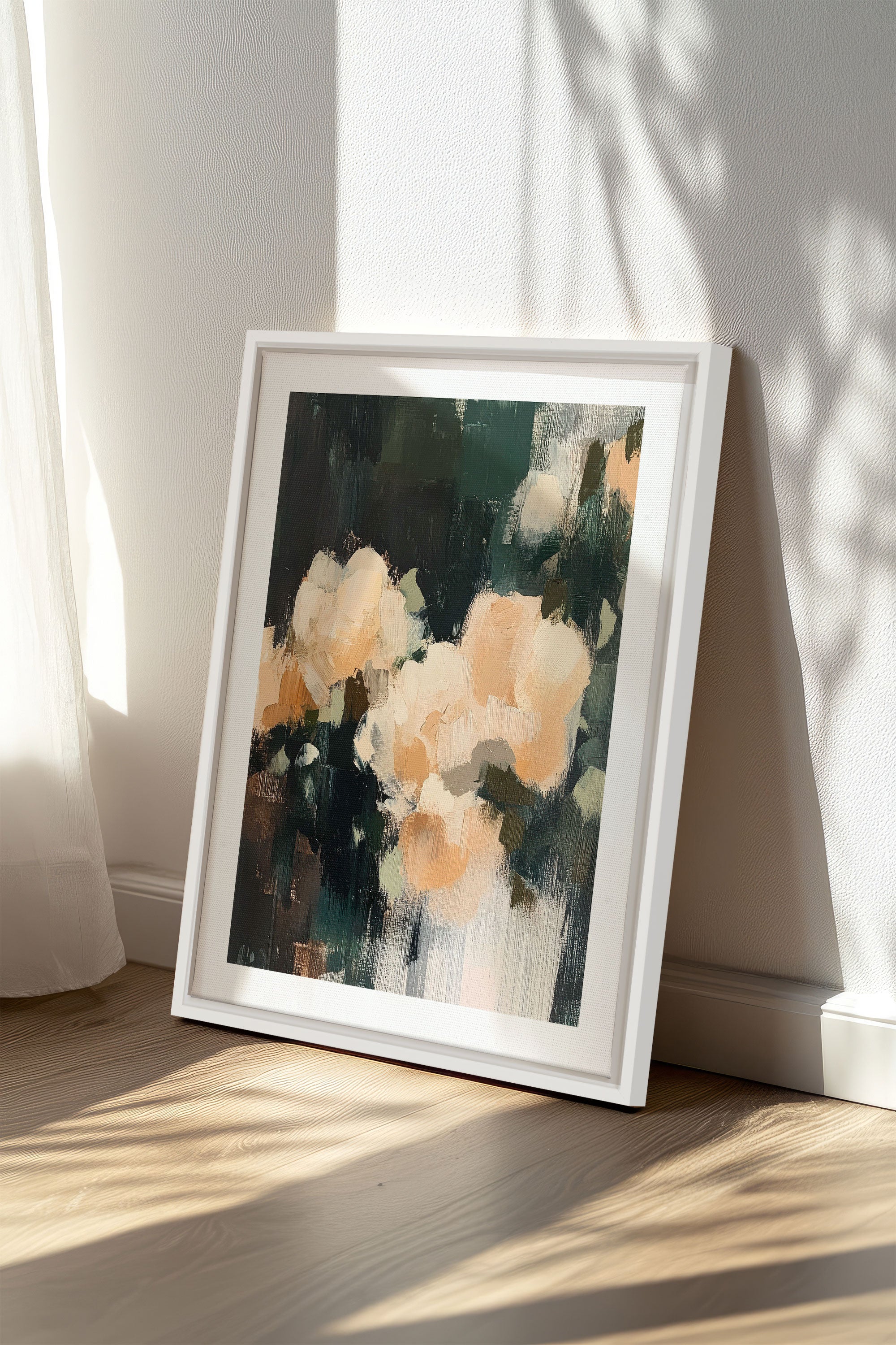 OLEKA CANVAS - RÊVES PASTELS, Oeuvre sur toile étirée, encadré Blanc