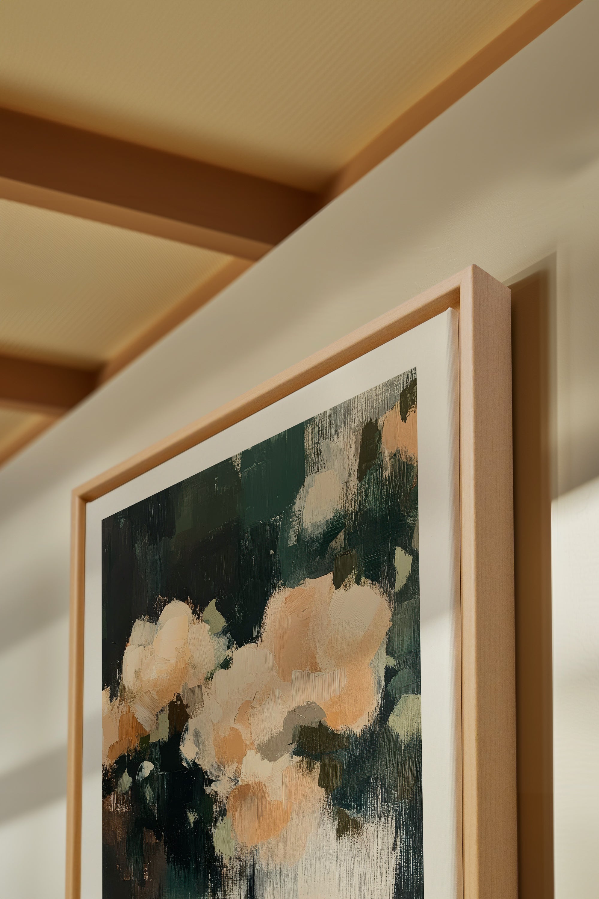 OLEKA CANVAS - RÊVES PASTELS, Oeuvre sur toile étirée, encadré Naturel Clair