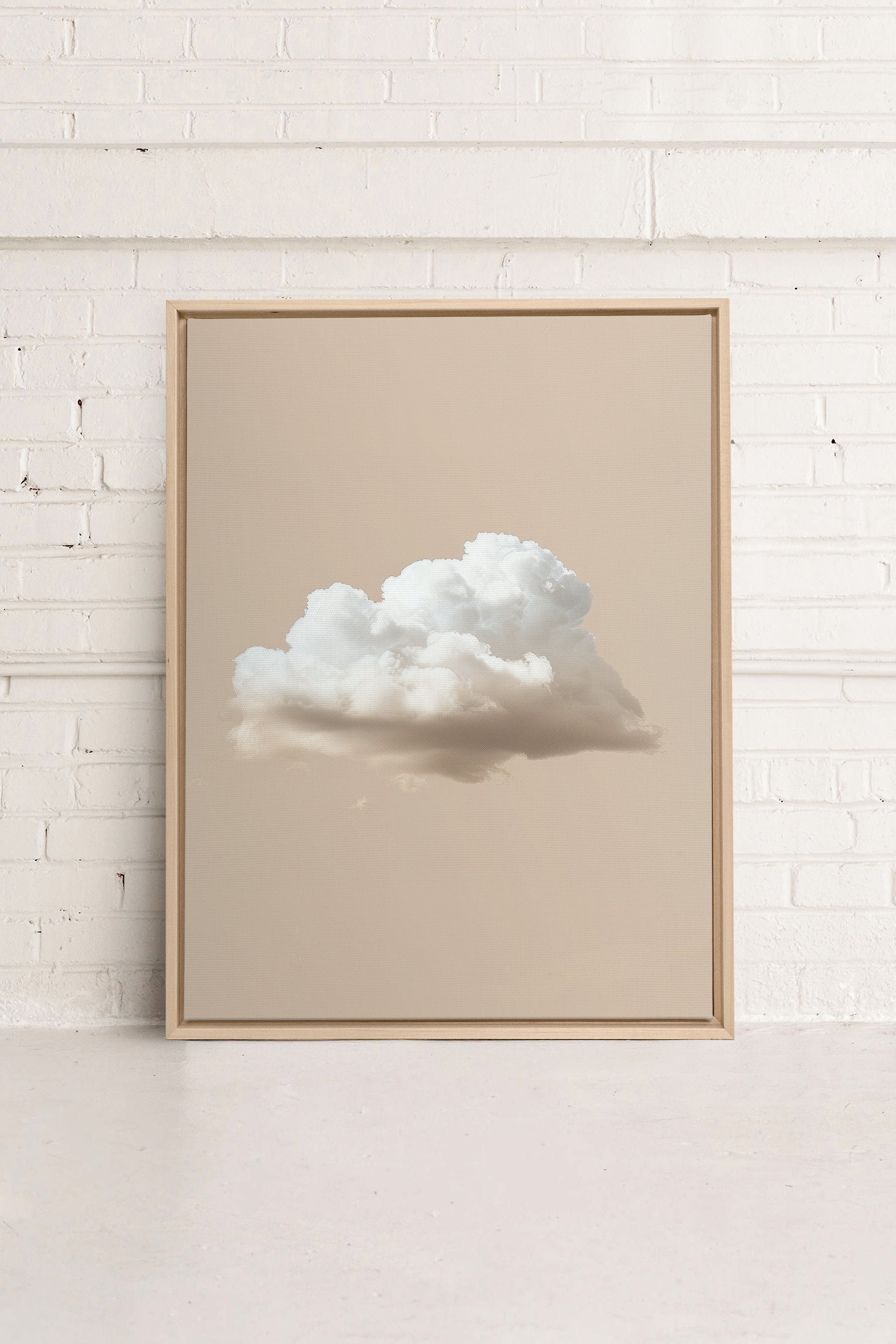 OLEKA CANVAS - CREAM CLOUD, Oeuvre sur toile étirée, encadré Naturel Clair