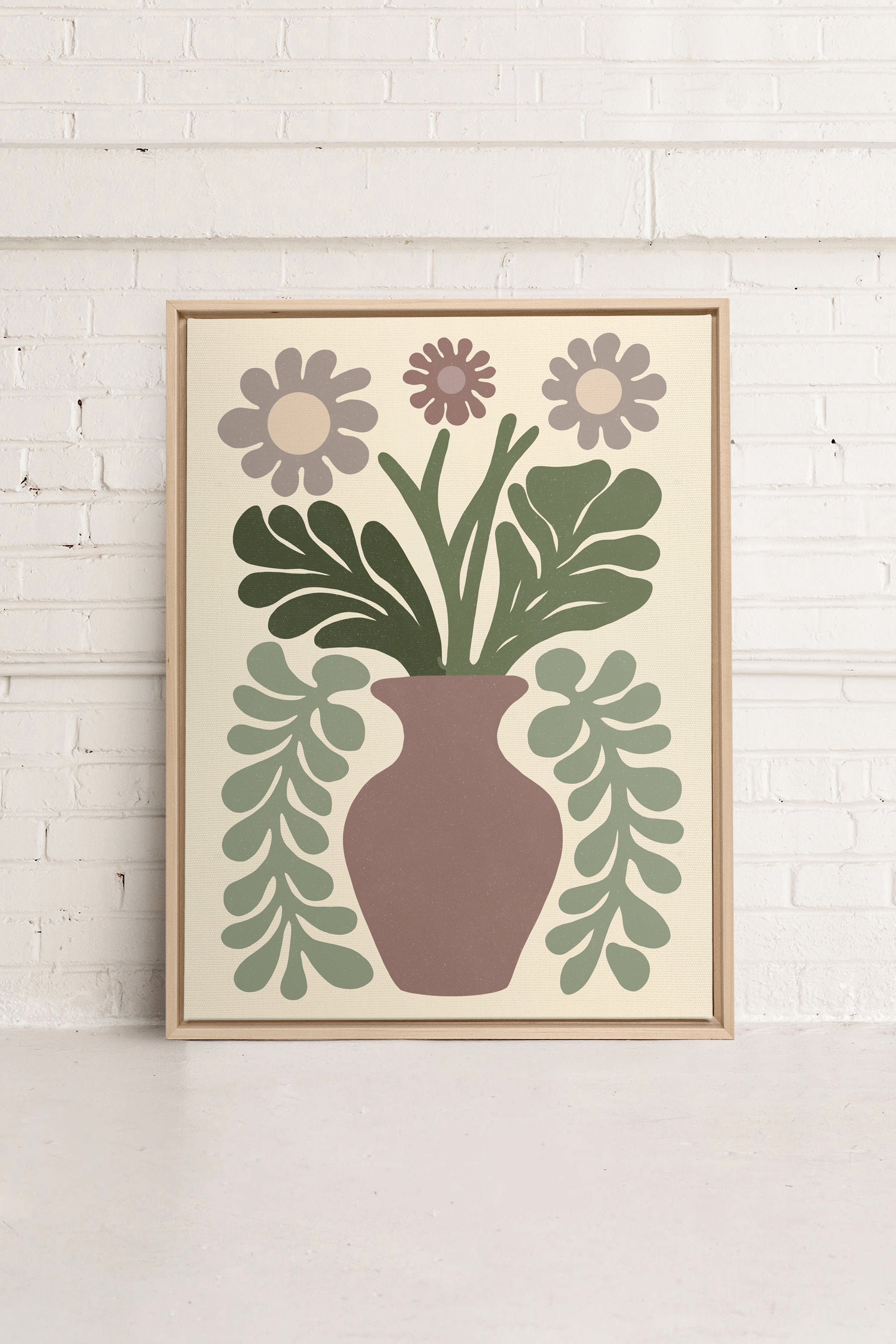 OLEKA CANVAS - CHIC FLORAL, Oeuvre sur toile étirée, encadré Naturel Clair