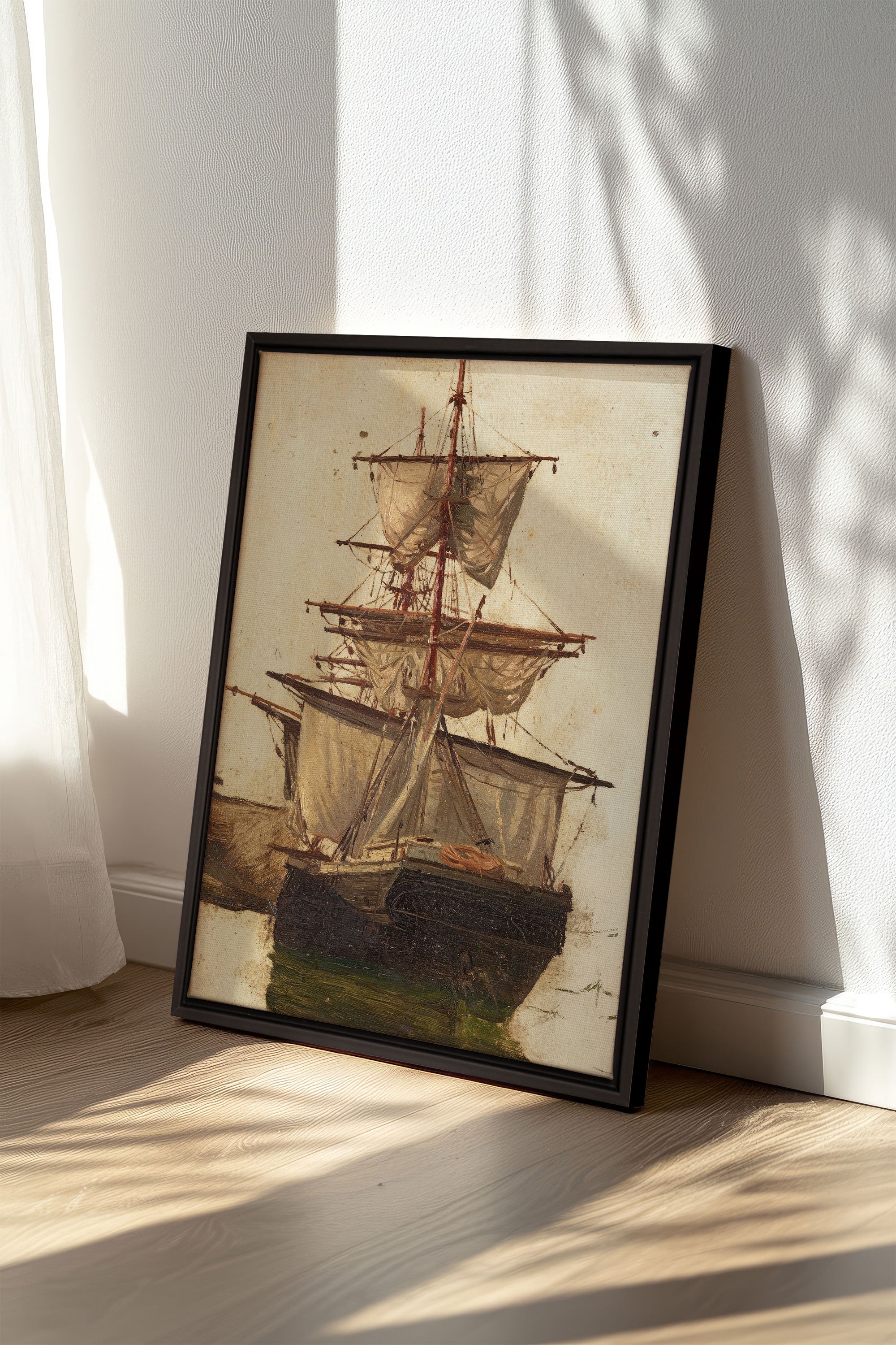 BRISE ANTIQUE, Artwork on stretched canvas, framed in black