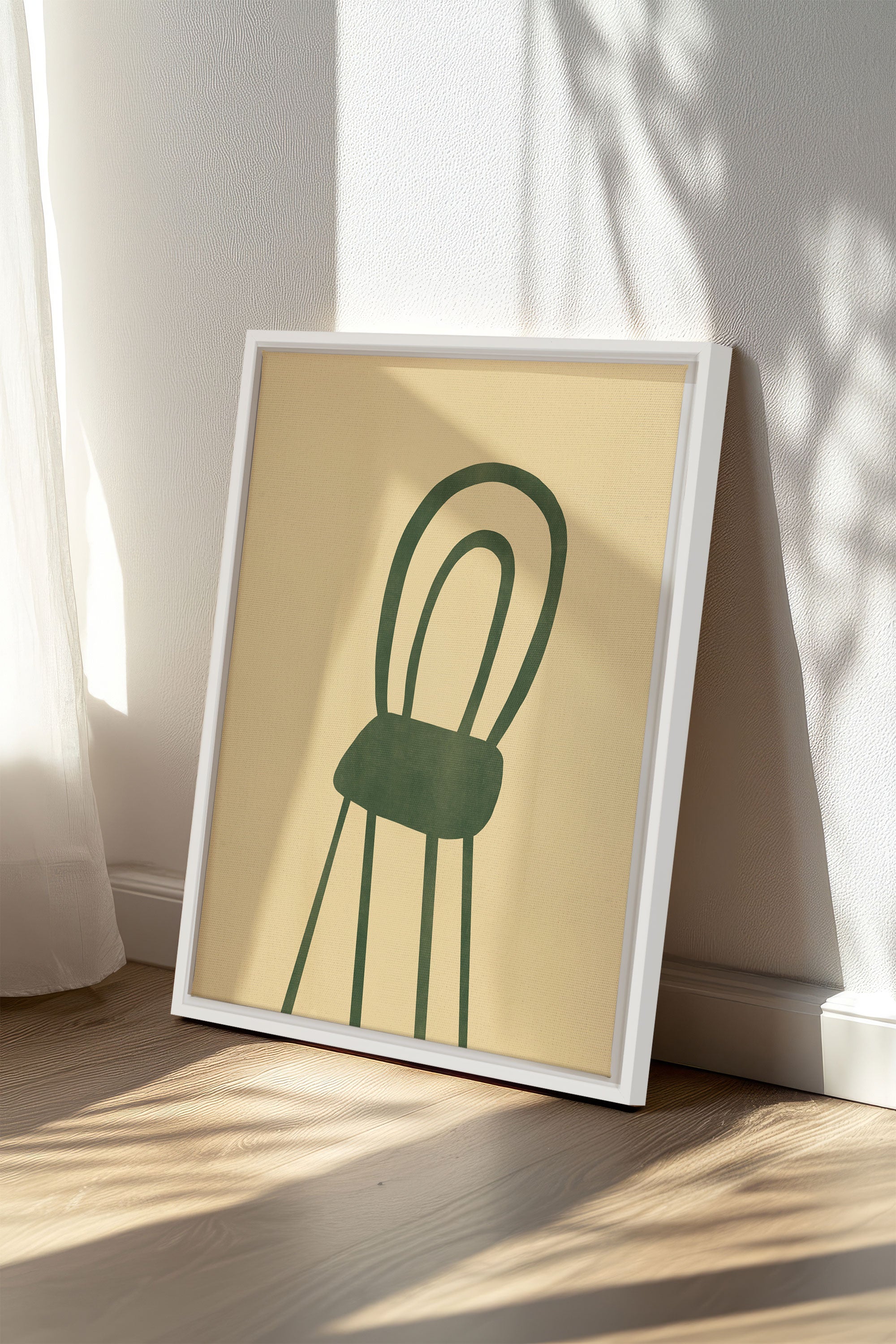 OLEKA CANVAS - THE GREEN CHAIR, Oeuvre sur toile étirée, encadré Blanc