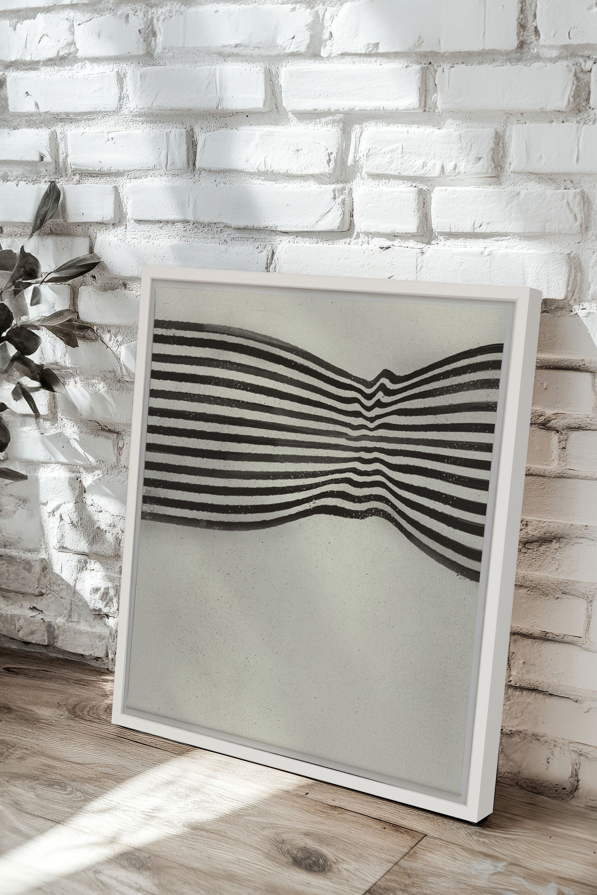 OLEKA CANVAS - INFINITE STRIPES, Oeuvre sur toile étirée, encadré Blanc