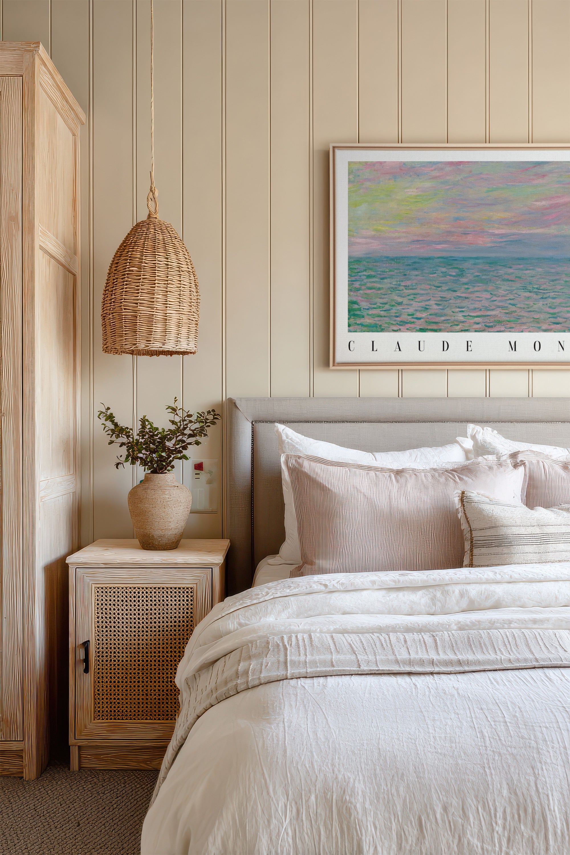 PASTEL WATERS, Work on stretched canvas, framed Naturel Clair