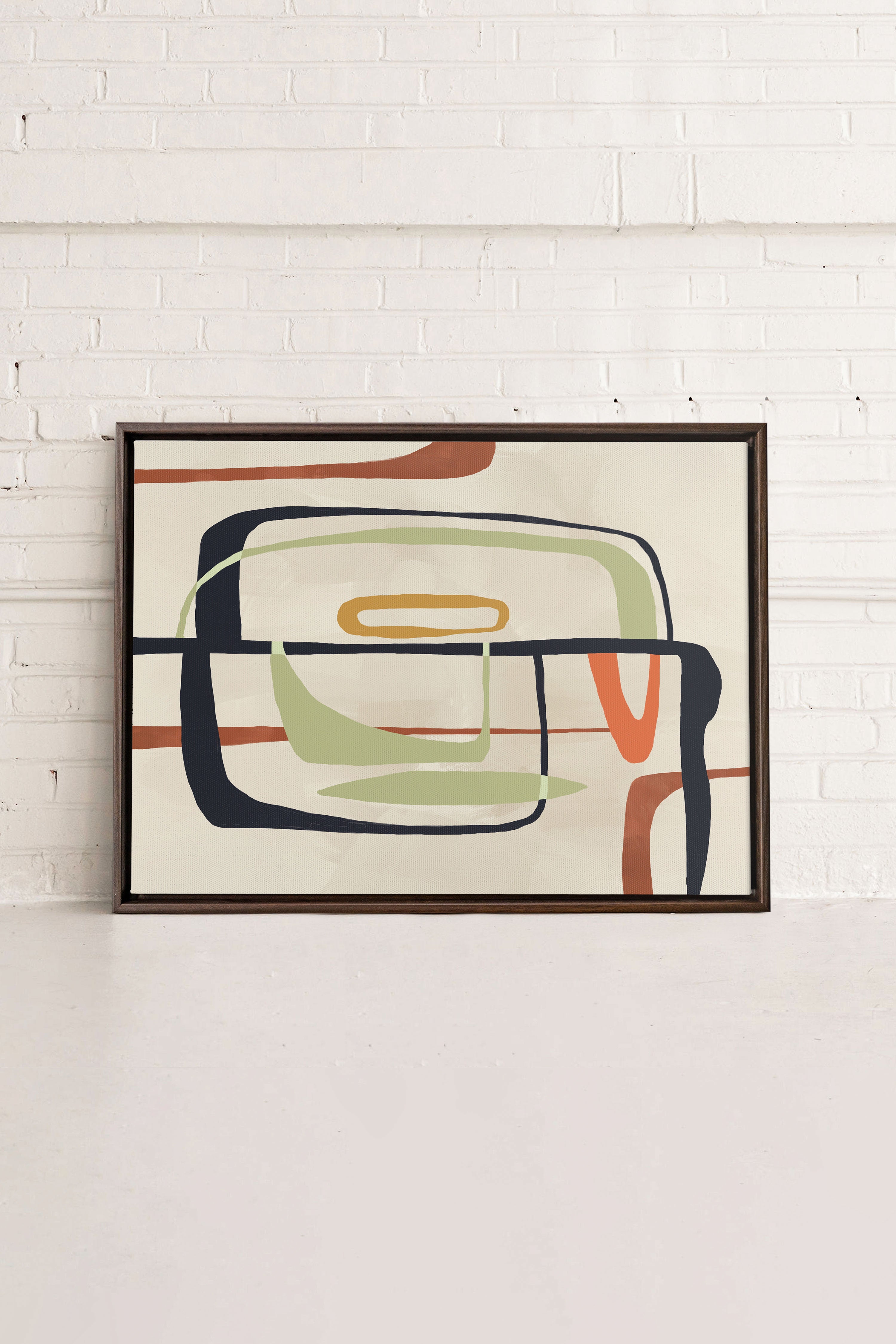 OLEKA CANVAS - ÉMOTION, Oeuvre sur toile étirée, encadré Brun Noyer