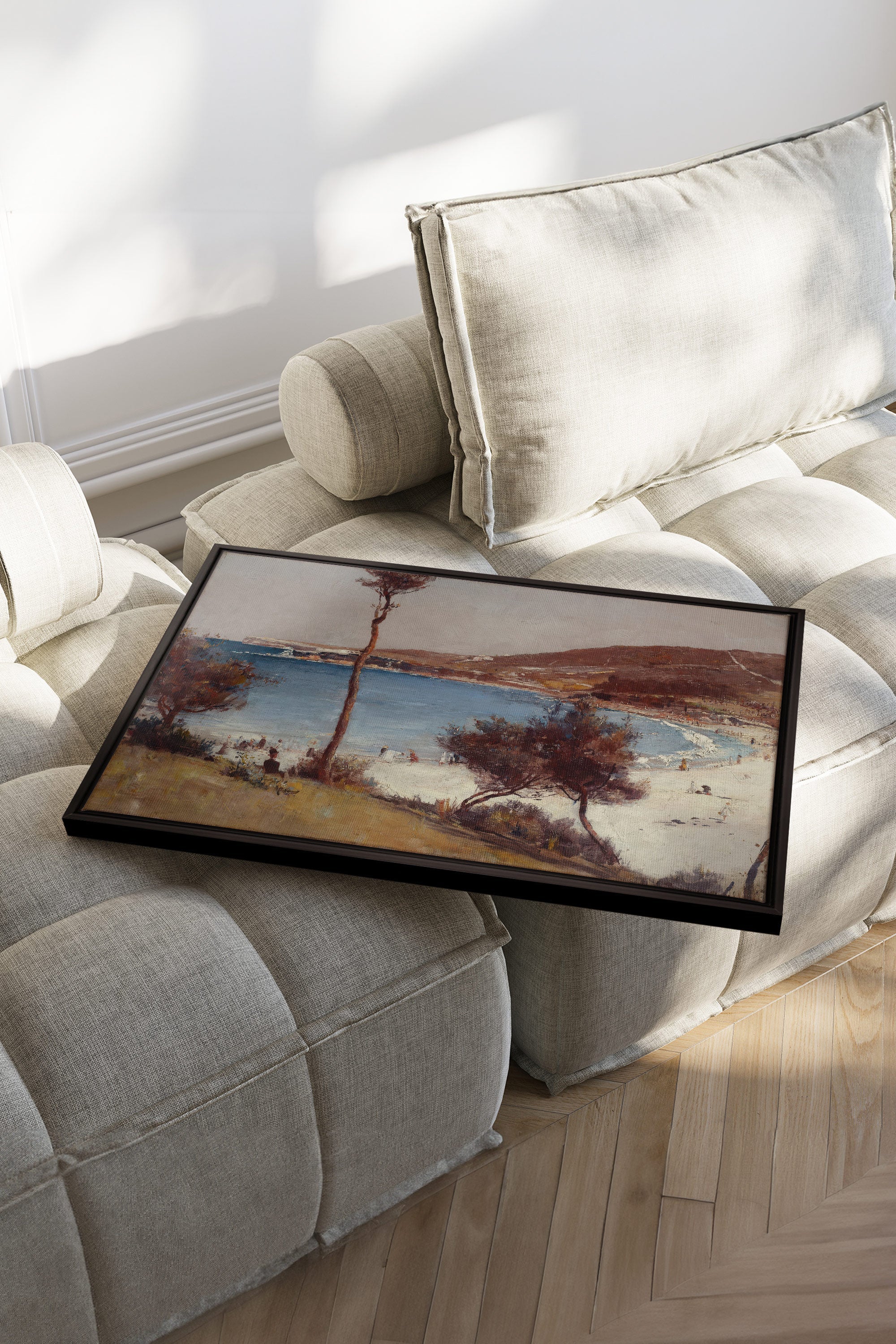 OLEKA CANVAS - SEAFOAM MEMORIES, Oeuvre sur toile étirée, encadré Noir