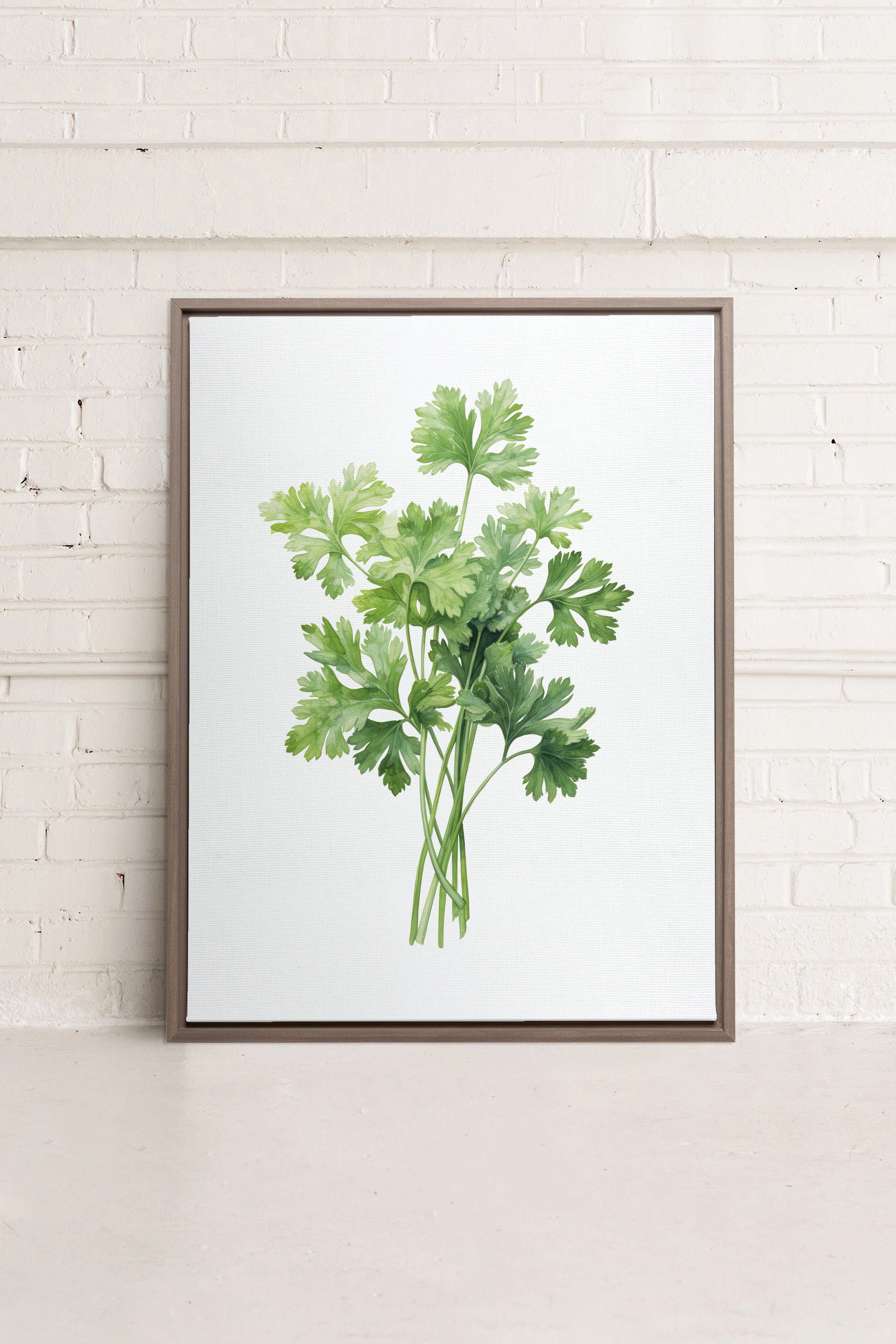 OLEKA CANVAS - CILANTRO, Oeuvre sur toile étirée, encadré Brun Chêne
