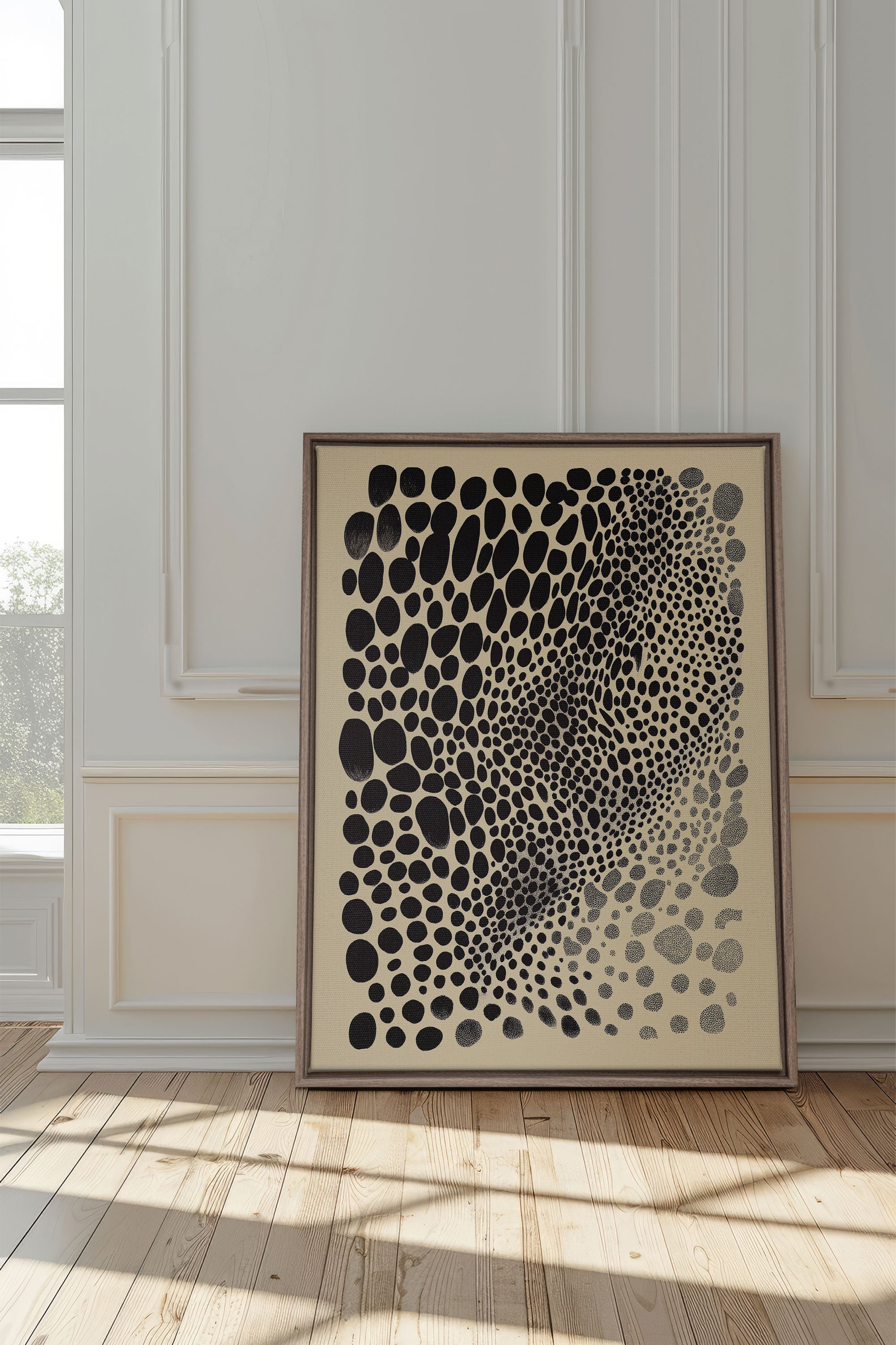 OLEKA CANVAS - DARK BURST, Oeuvre sur toile étirée, encadré Brun Chêne