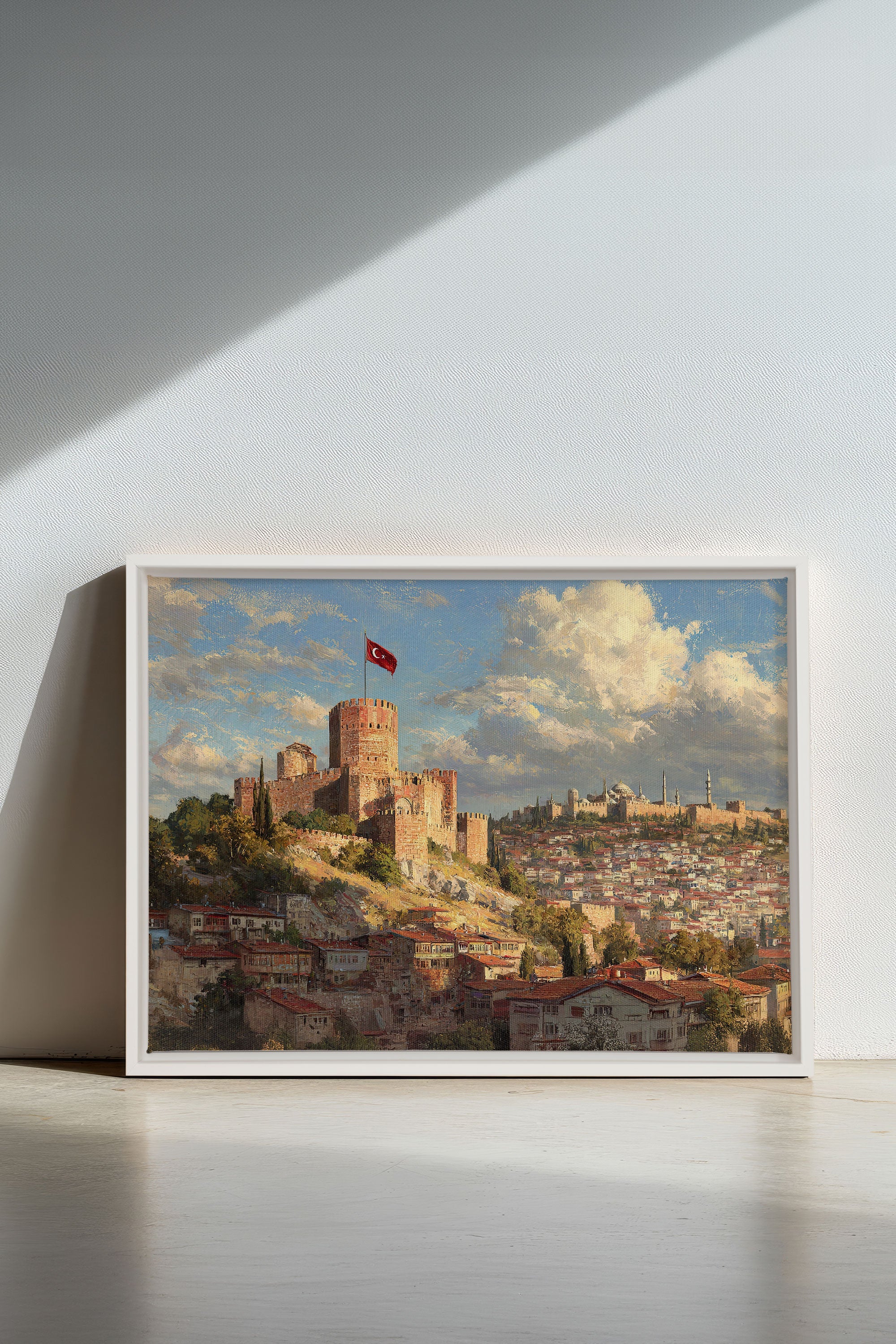 OLEKA CANVAS - WHISPERS OF ISTANBUL, Oeuvre sur toile étirée, encadré Blanc