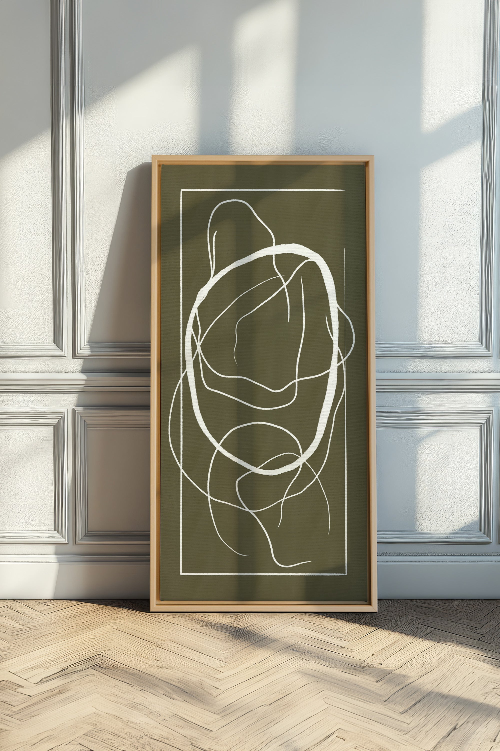 OLEKA CANVAS - FLOWING HARMONY, Oeuvre sur toile étirée, encadré Naturel Clair
