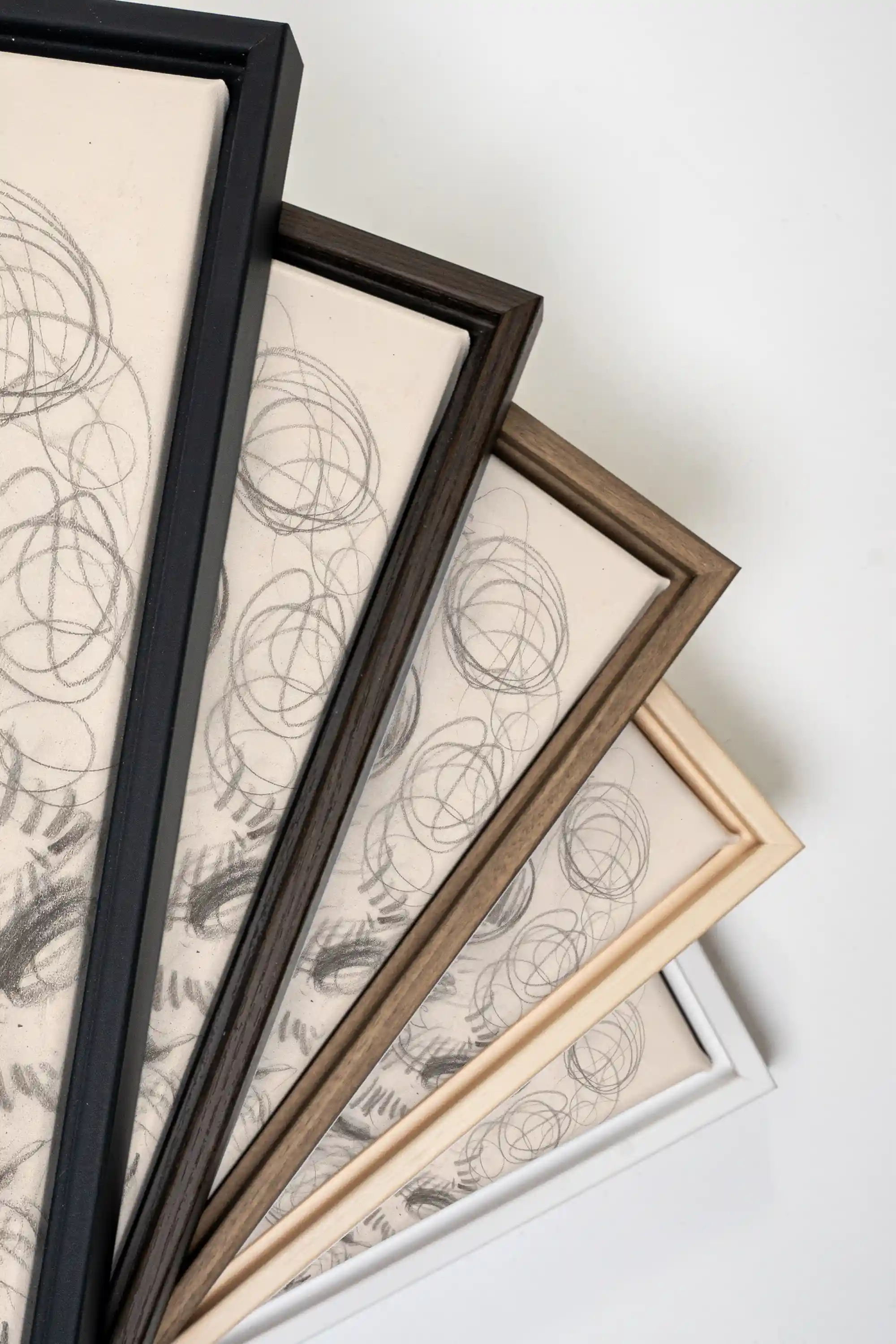 LIGNES DU VENT, Oeuvre sur toile étirée, encadré Brun Noyer