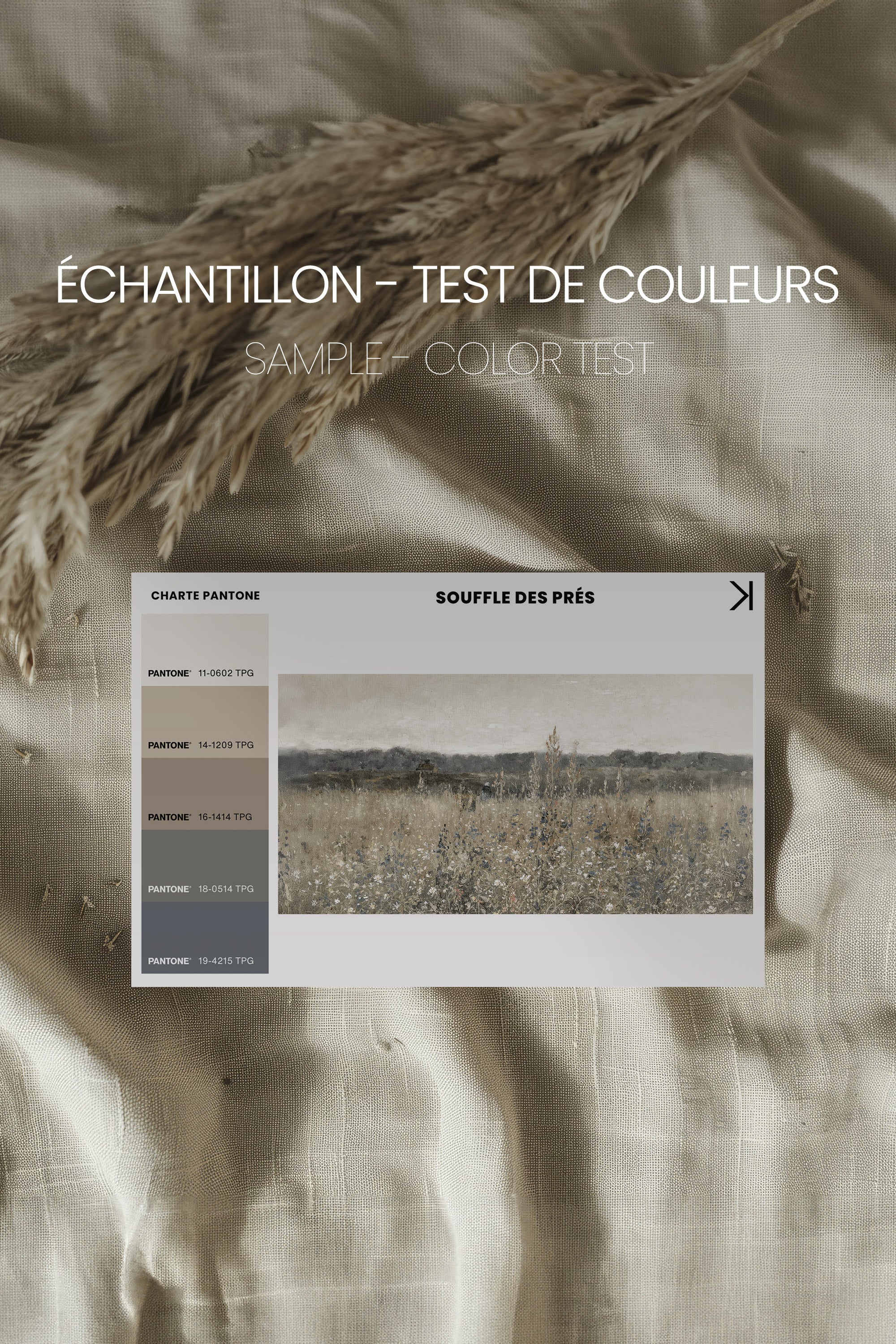 SOUFFLE DES PRÉS, Oeuvre sur toile étirée, encadré Naturel Clair