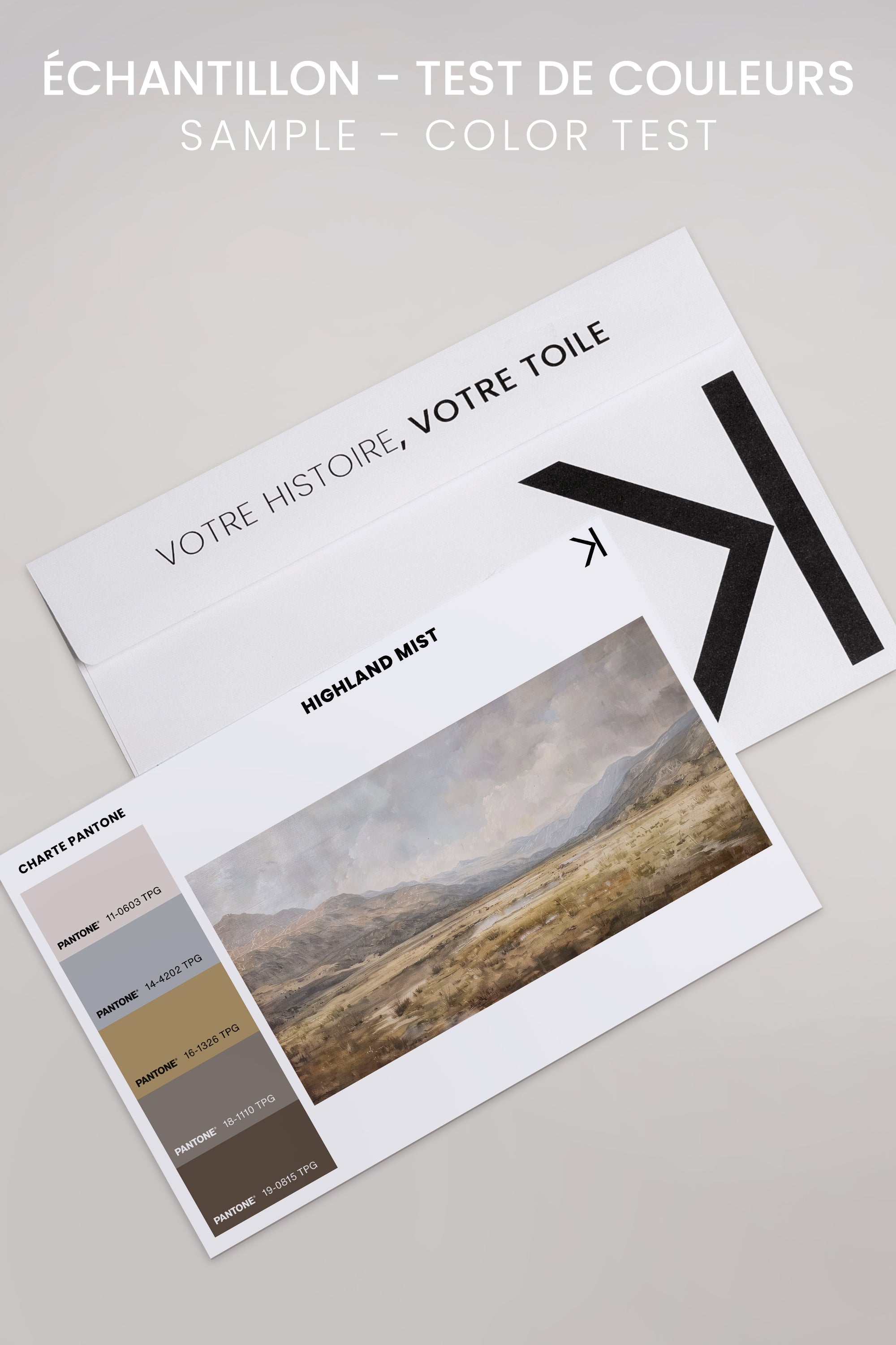 OLEKA CANVAS - Highland Mist, Oeuvre sur toile étirée, encadré Blanc