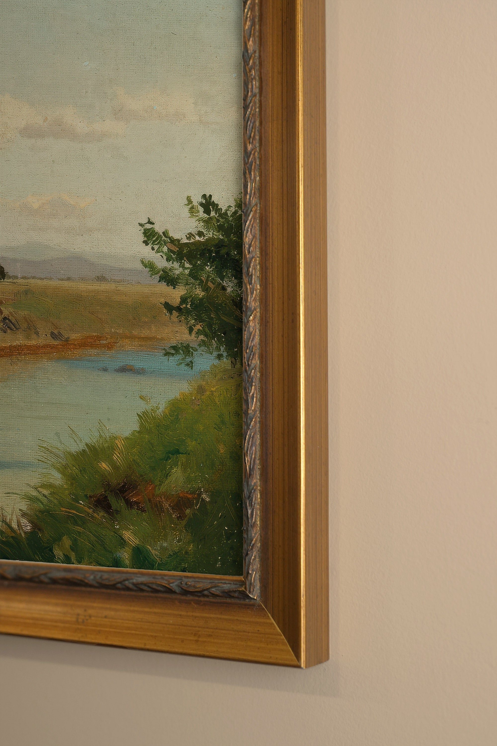 LUMIÈRE DE MIDI, Artwork on rigid canvas, framed in Vintage Gold