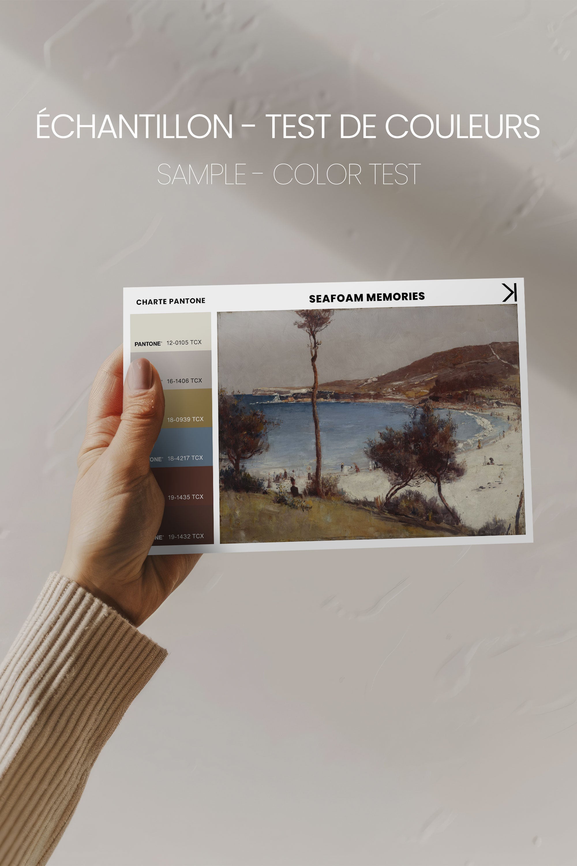 OLEKA CANVAS - SEAFOAM MEMORIES, Oeuvre sur toile étirée, encadré Blanc