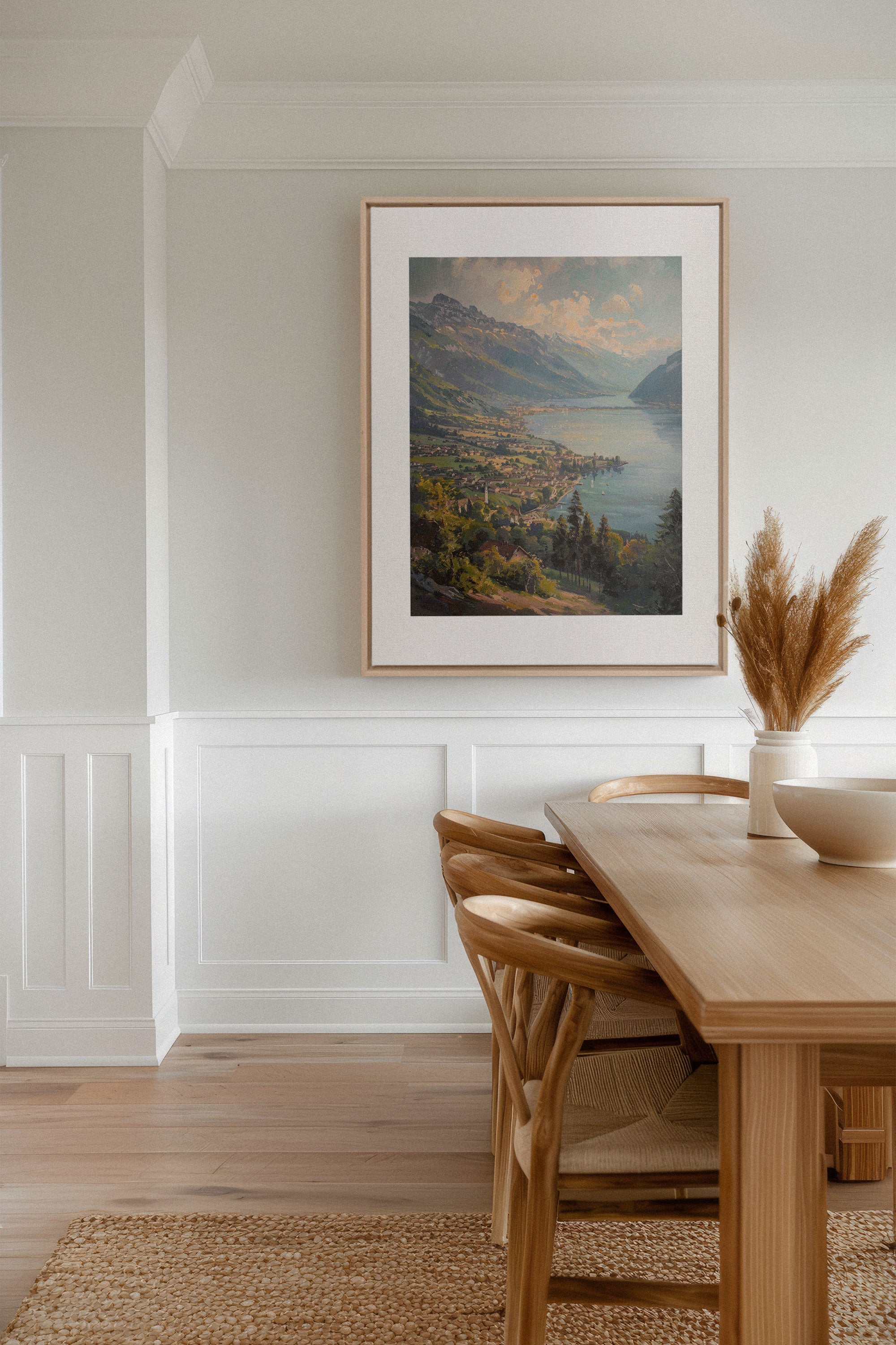 OLEKA CANVAS - MOUNTAIN RETREAT, Oeuvre sur toile étirée, encadré Naturel Clair