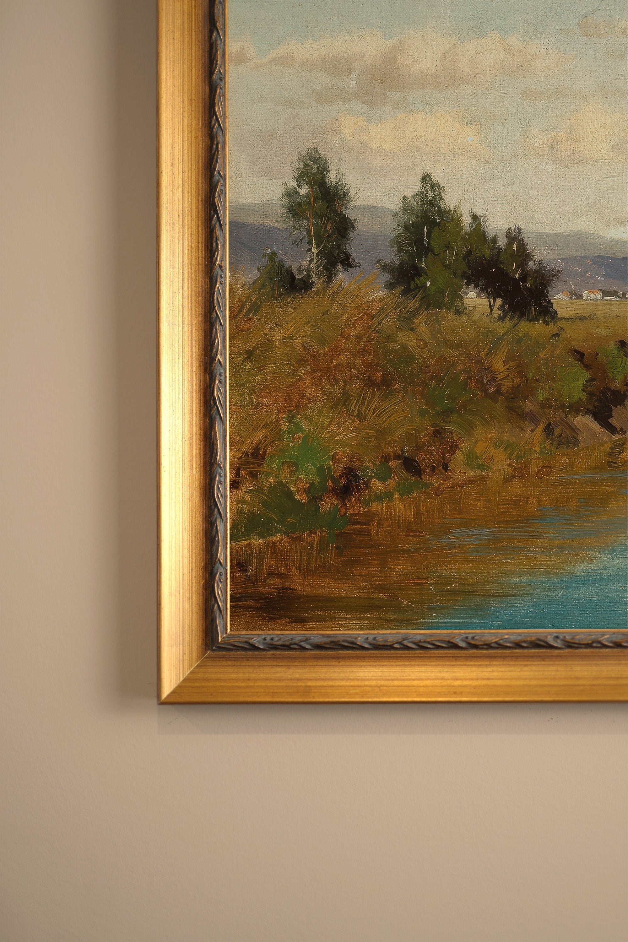 LUMIÈRE DE MIDI, Artwork on rigid canvas, framed in Vintage Gold