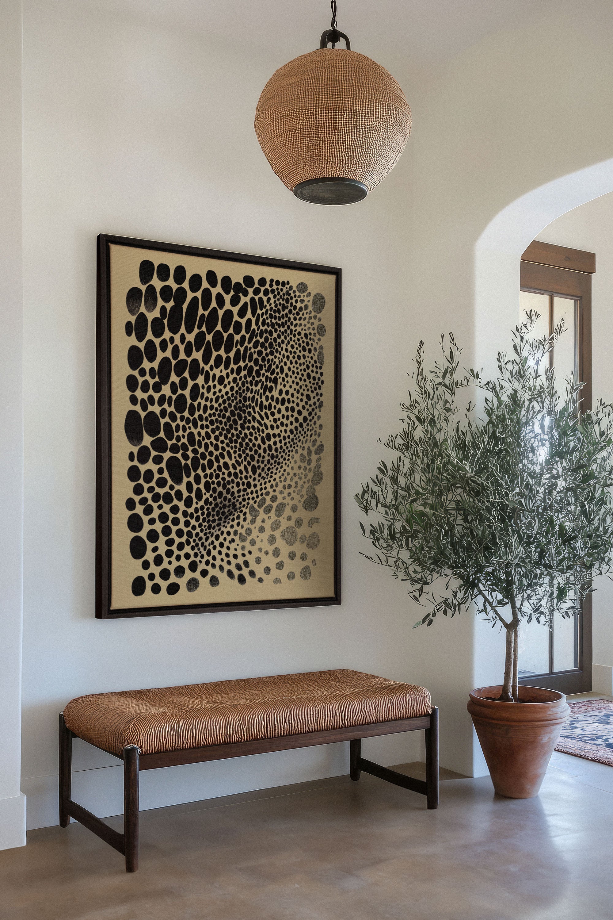 OLEKA CANVAS - DARK BURST, Oeuvre sur toile étirée, encadré Noir