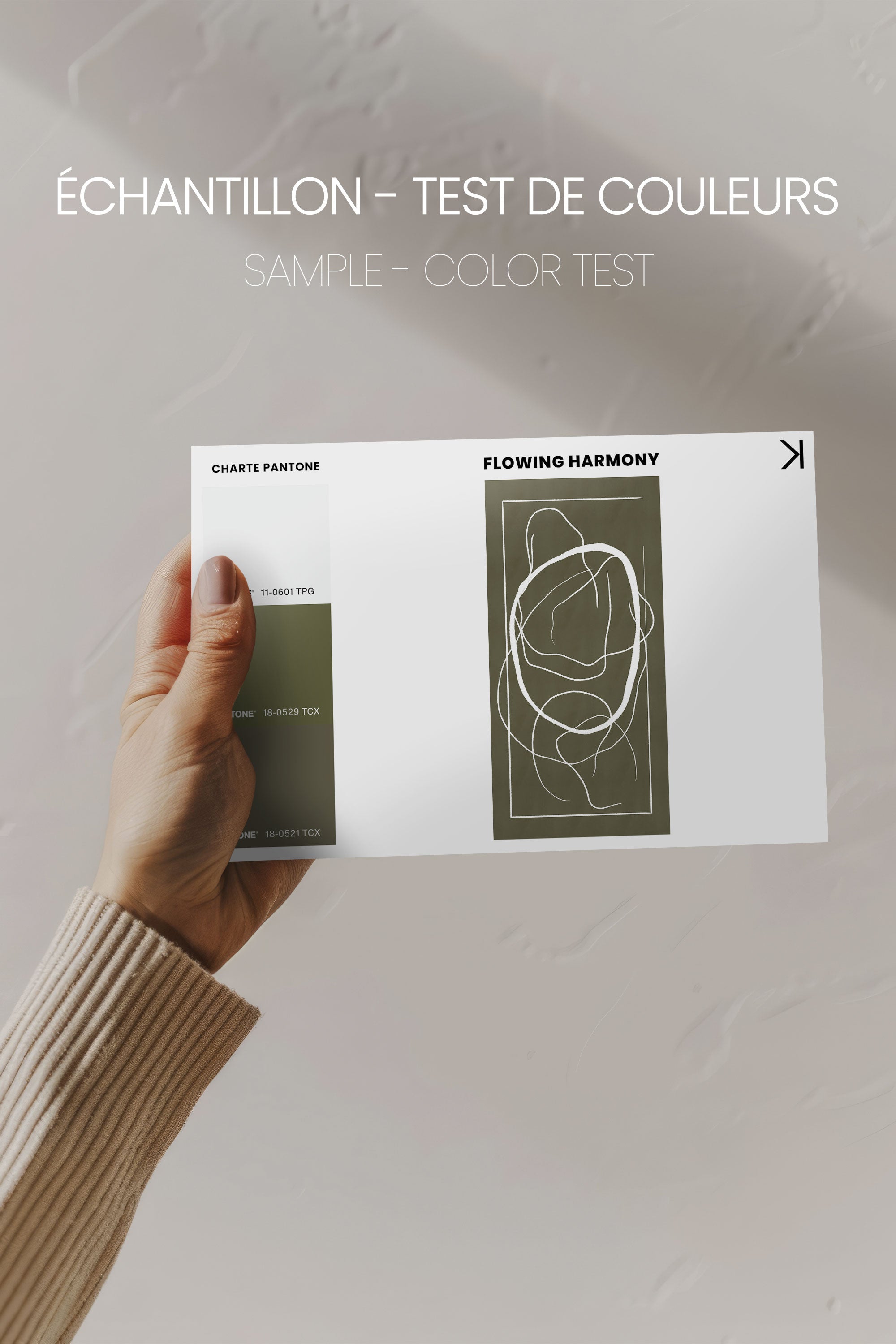 OLEKA CANVAS - FLOWING HARMONY, Oeuvre sur toile étirée, encadré Naturel Clair