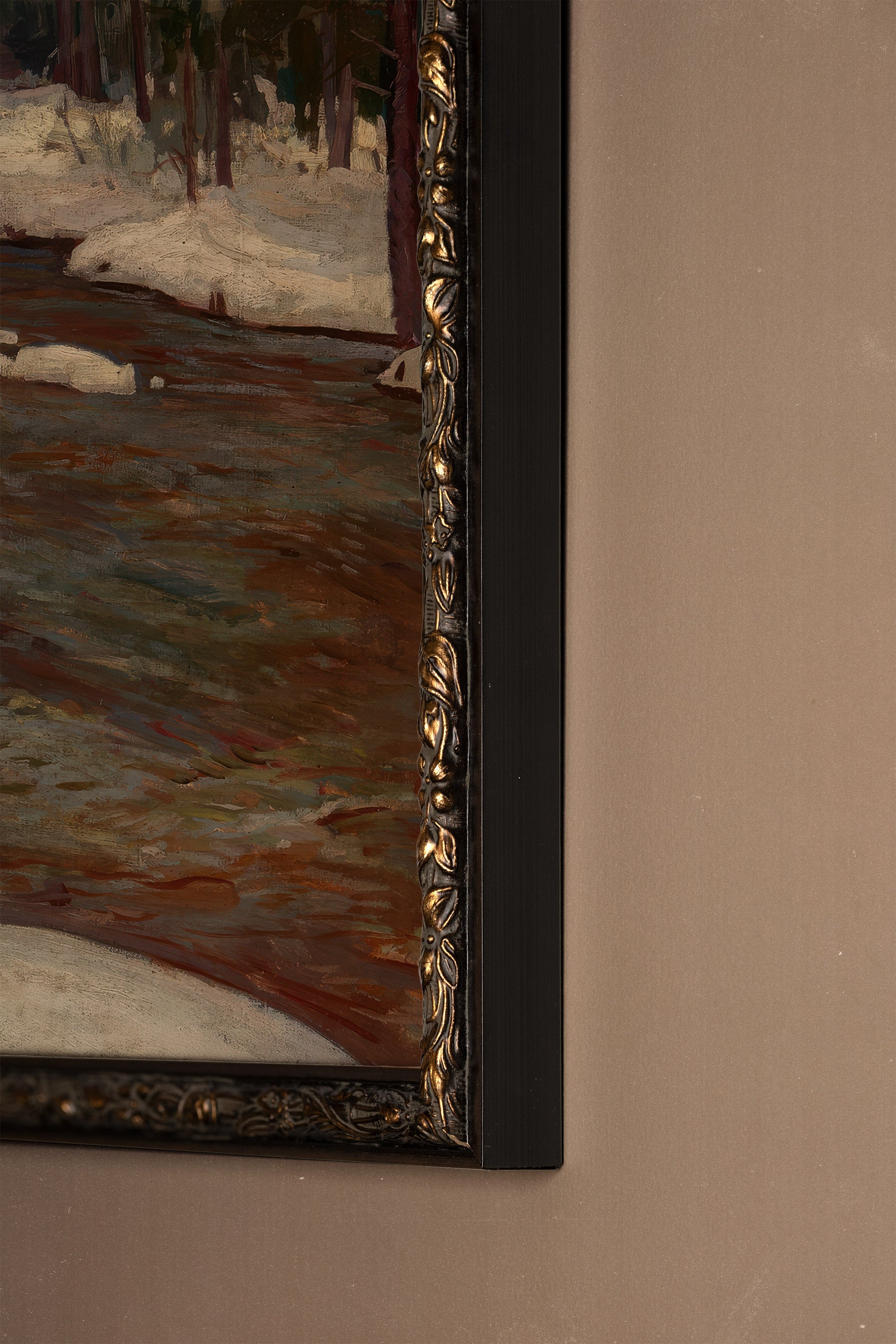 MELTING STREAM, Oeuvre sur toile étirée, encadré Vintage Bronze