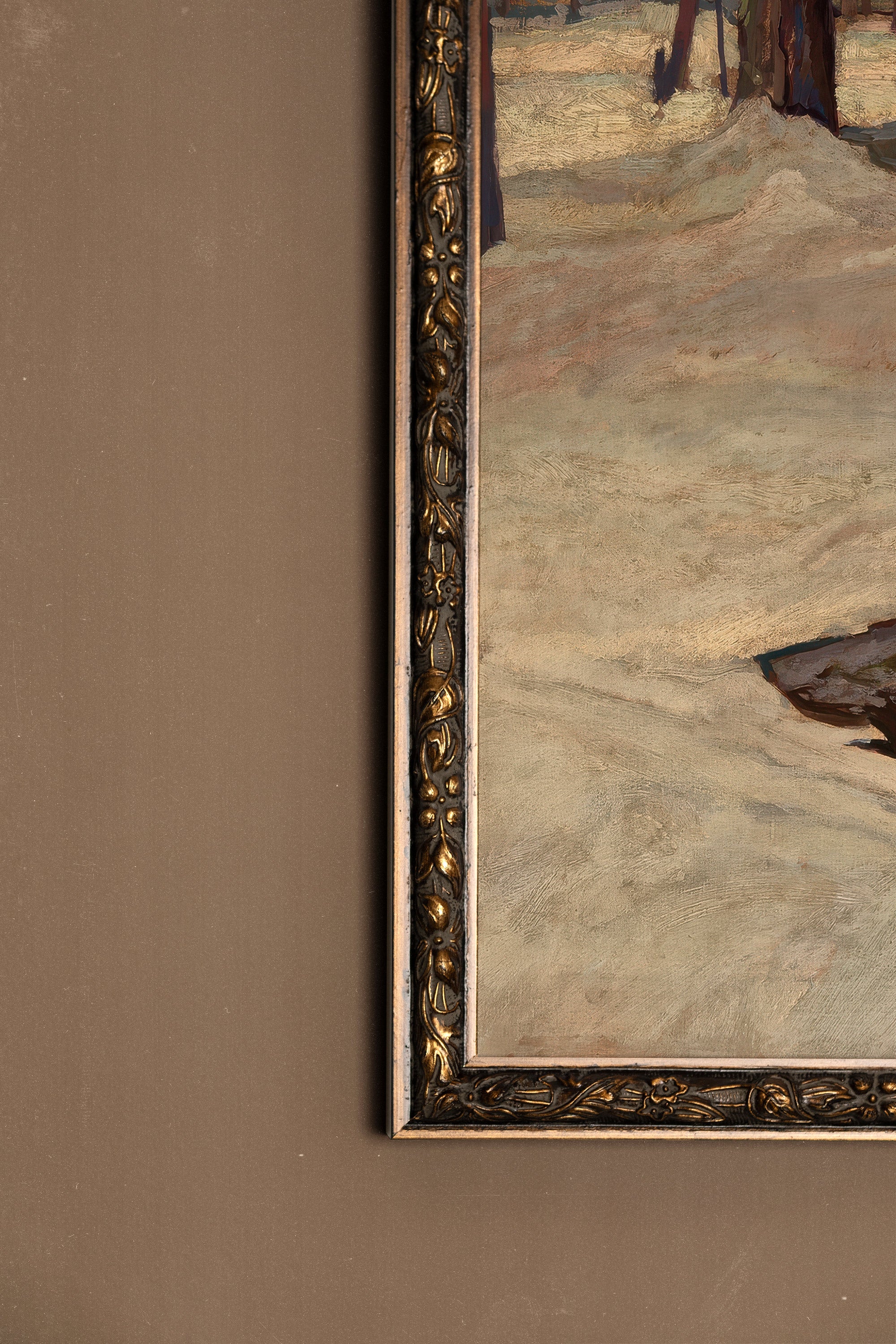 MELTING STREAM, Oeuvre sur toile étirée, encadré Vintage Bronze