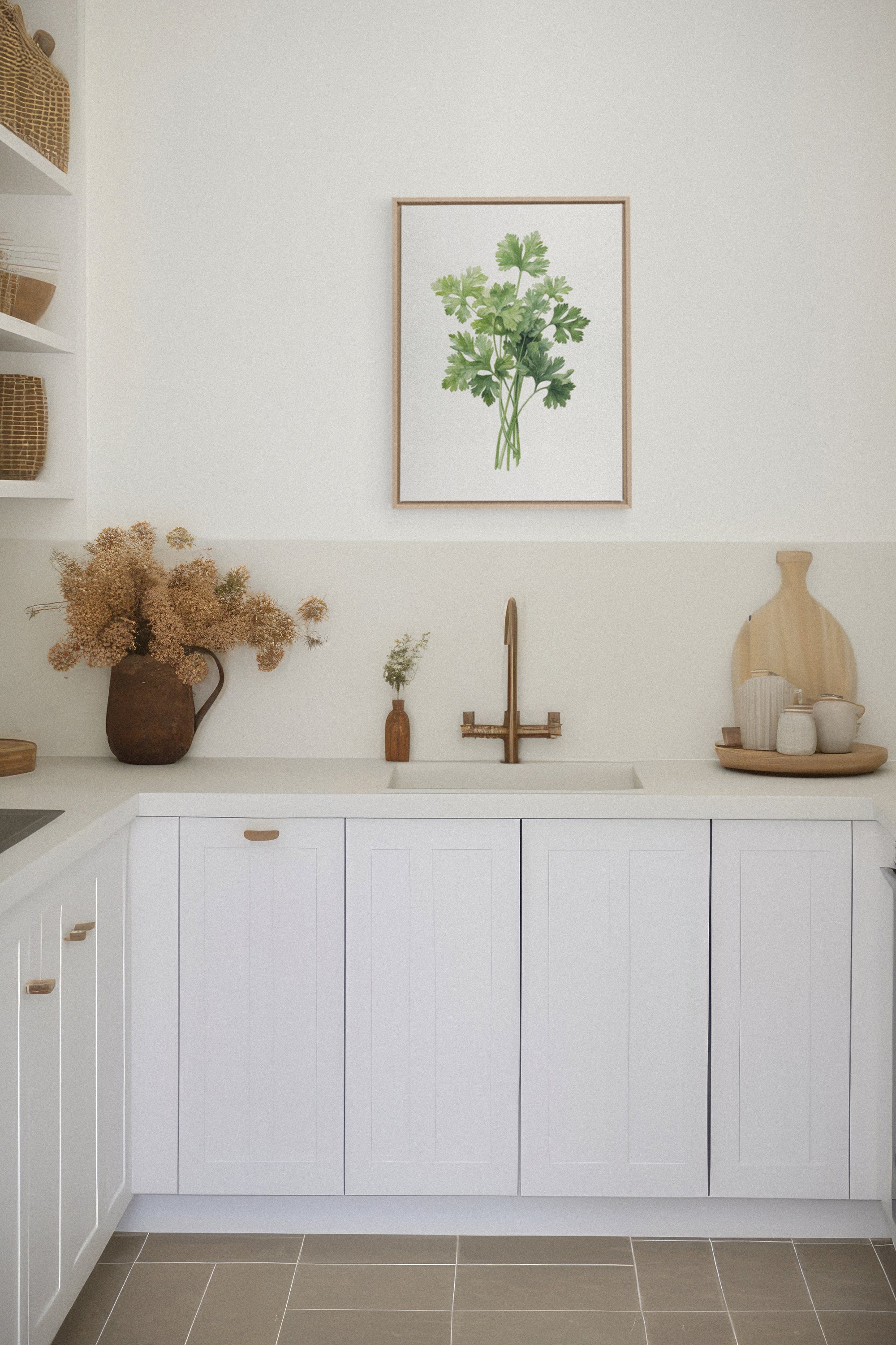 OLEKA CANVAS - CILANTRO, Oeuvre sur toile étirée, encadré Naturel Clair