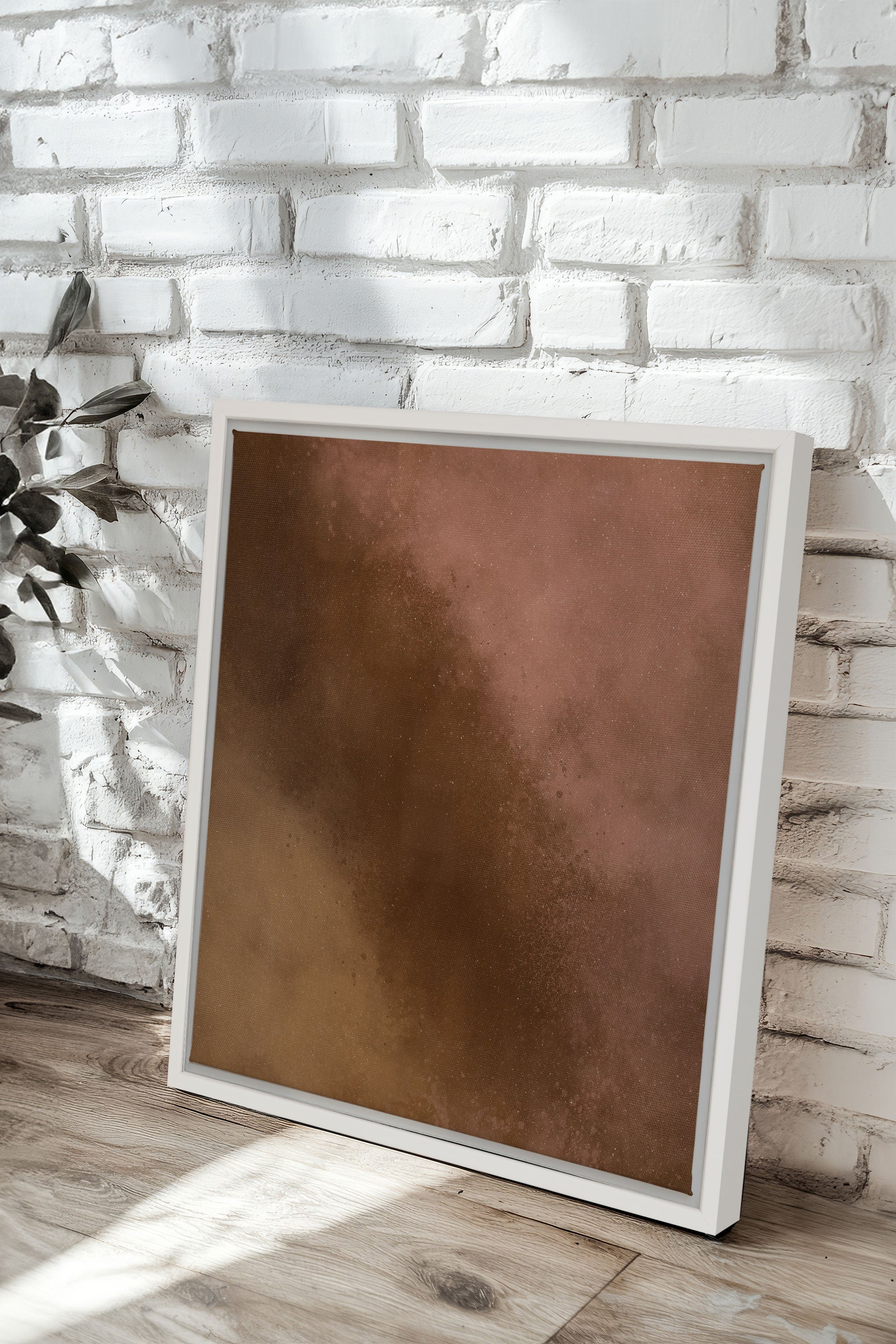 OLEKA CANVAS - COCOA DUST, Oeuvre sur toile étirée, encadré Blanc