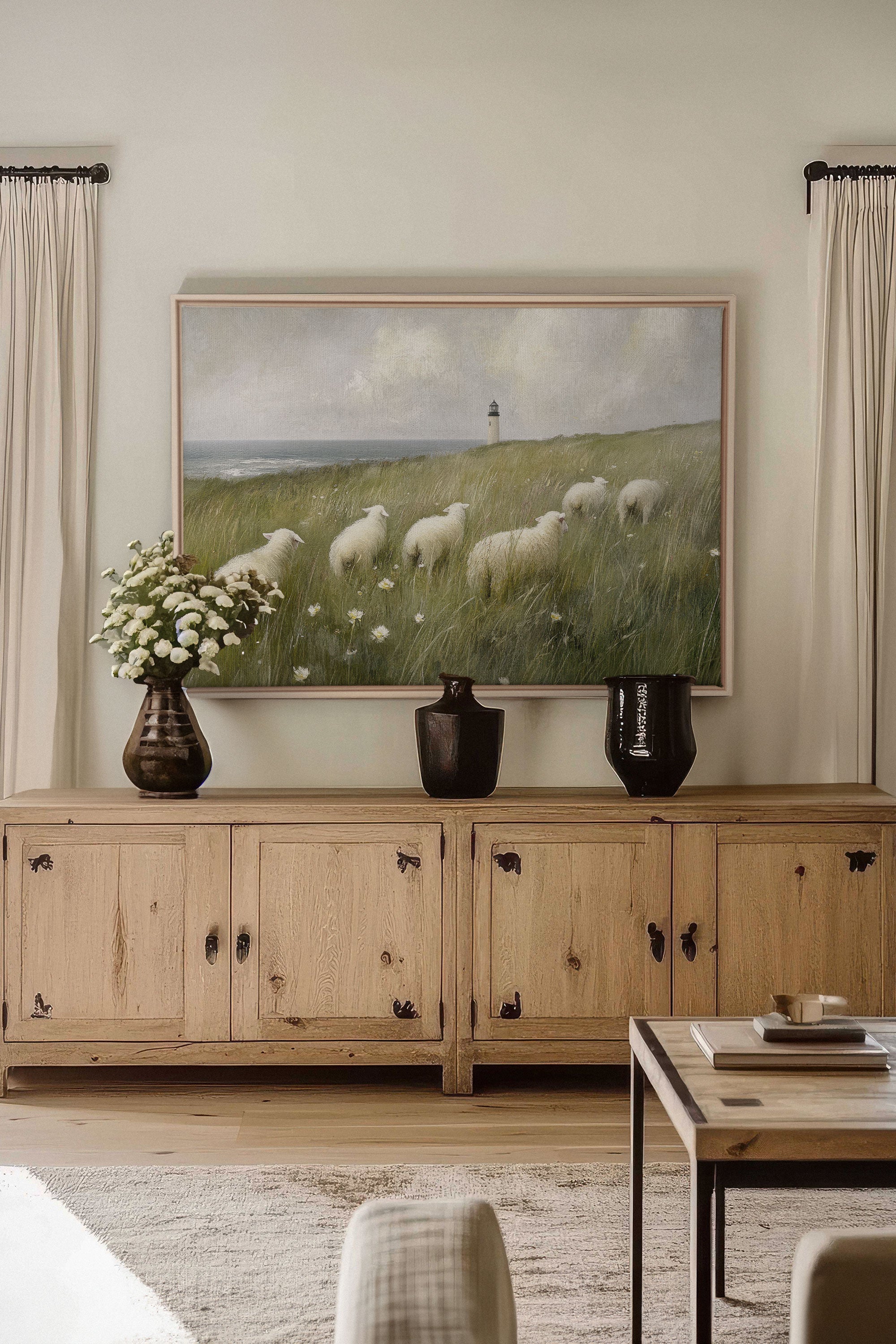 OLEKA CANVAS - WOOL & WIND, Oeuvre sur toile étirée, encadré Naturel Clair