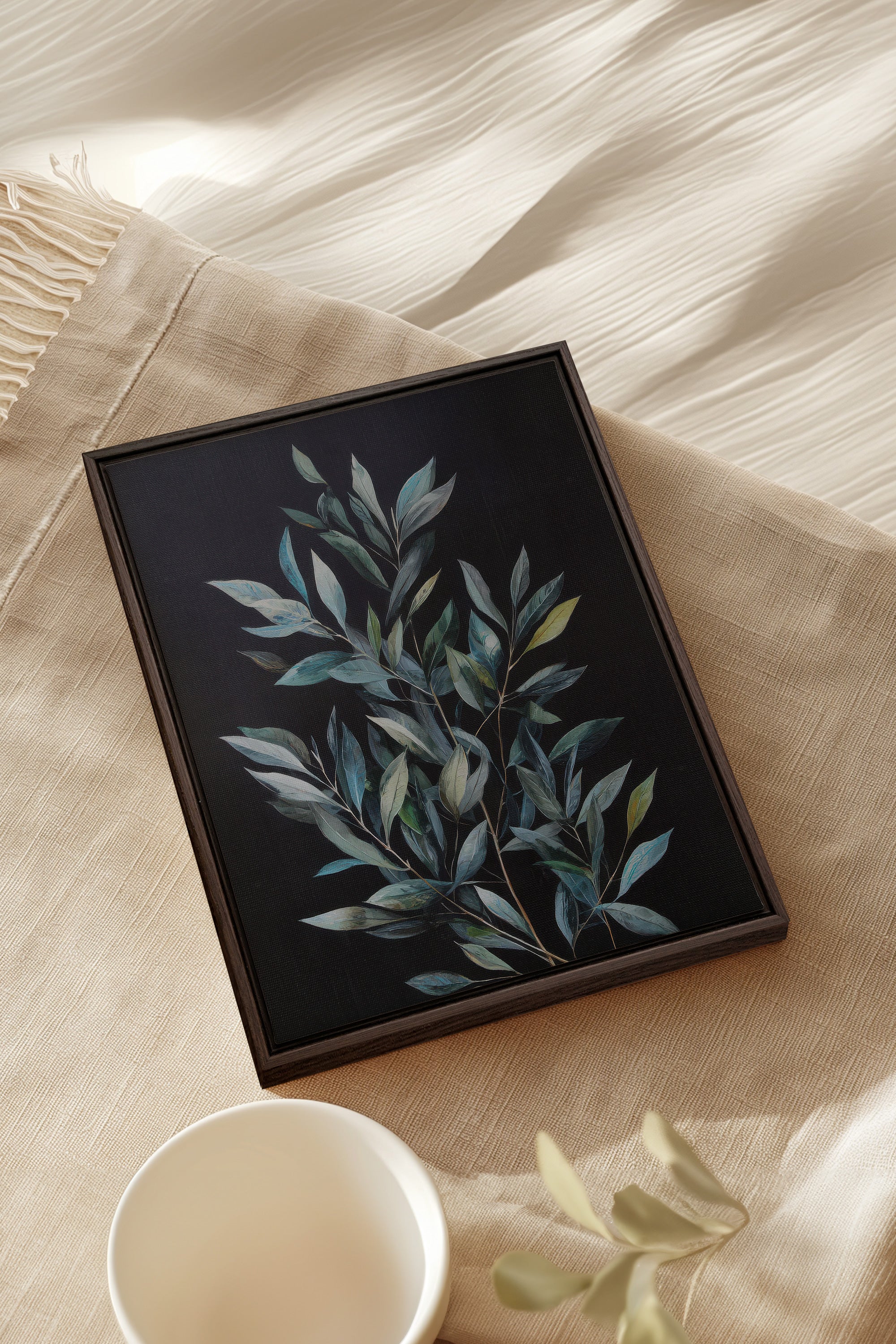 SILENCE BORÉAL, Oeuvre sur toile étirée, encadré Brun Noyer