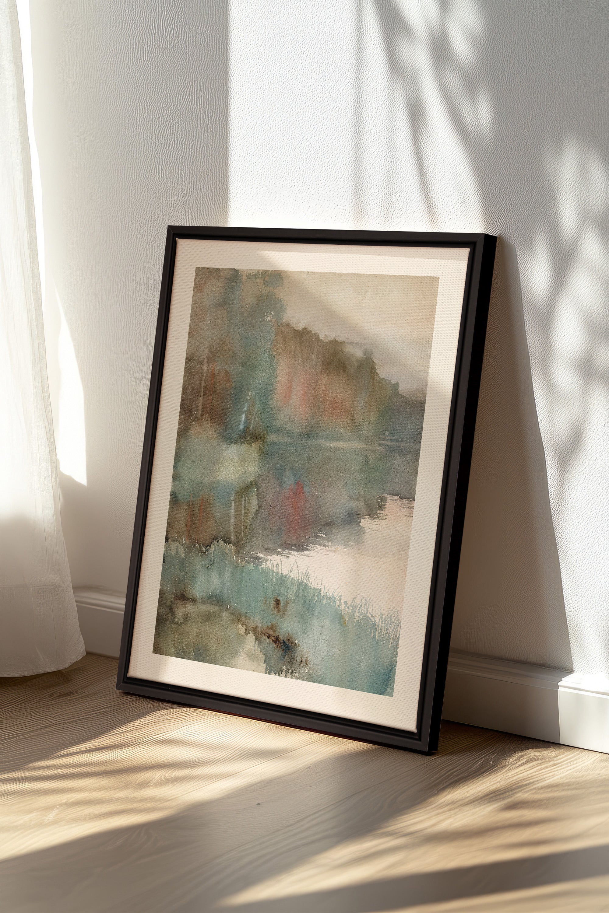 ÉCHO DU LAC, Artwork on stretched canvas, framed in black