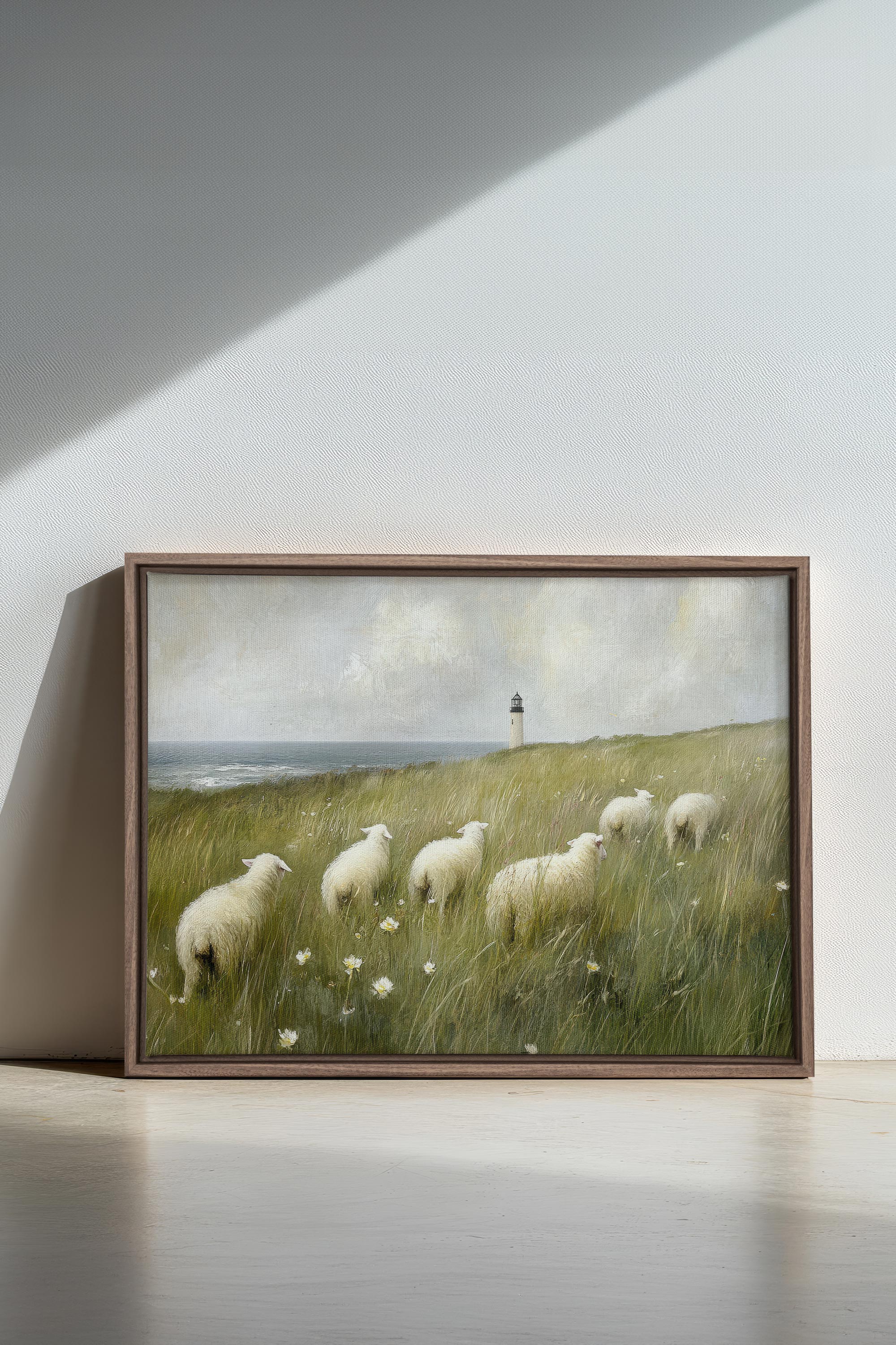 OLEKA CANVAS - WOOL & WIND, Oeuvre sur toile étirée, encadré Brun Chêne