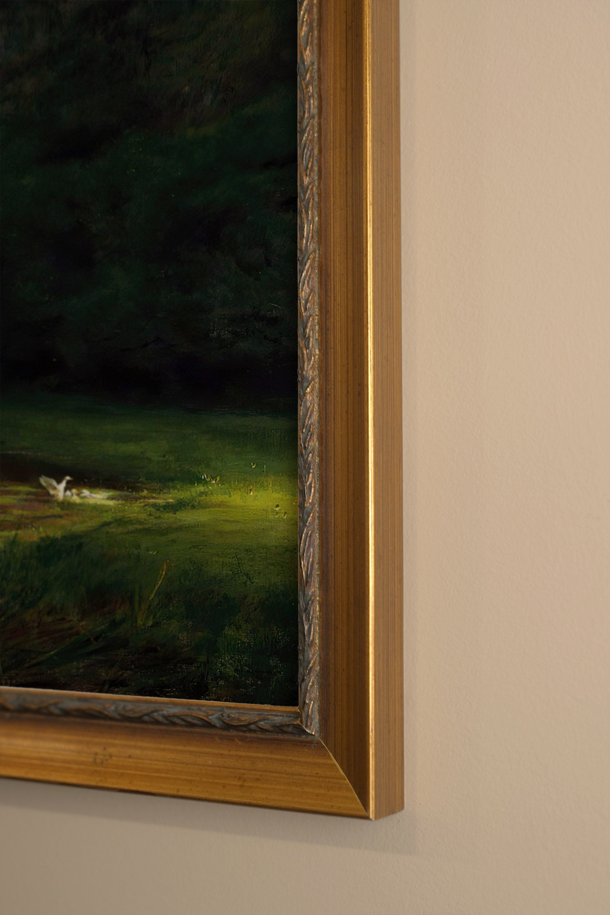 DOUCEUR DU SOIR, Artwork on rigid canvas, framed in Vintage Gold