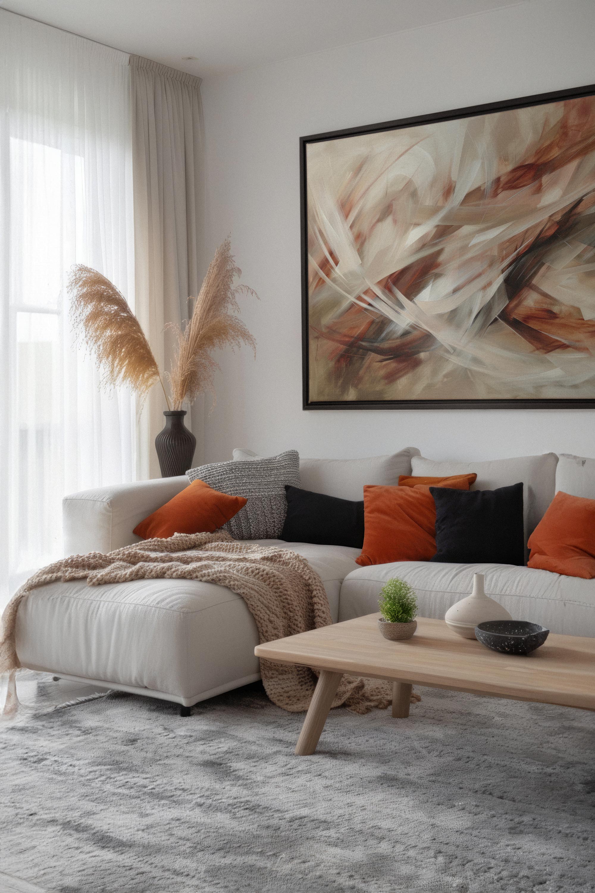 OLEKA CANVAS - BLAZING SWIRLS, Oeuvre sur toile étirée, encadré Noir