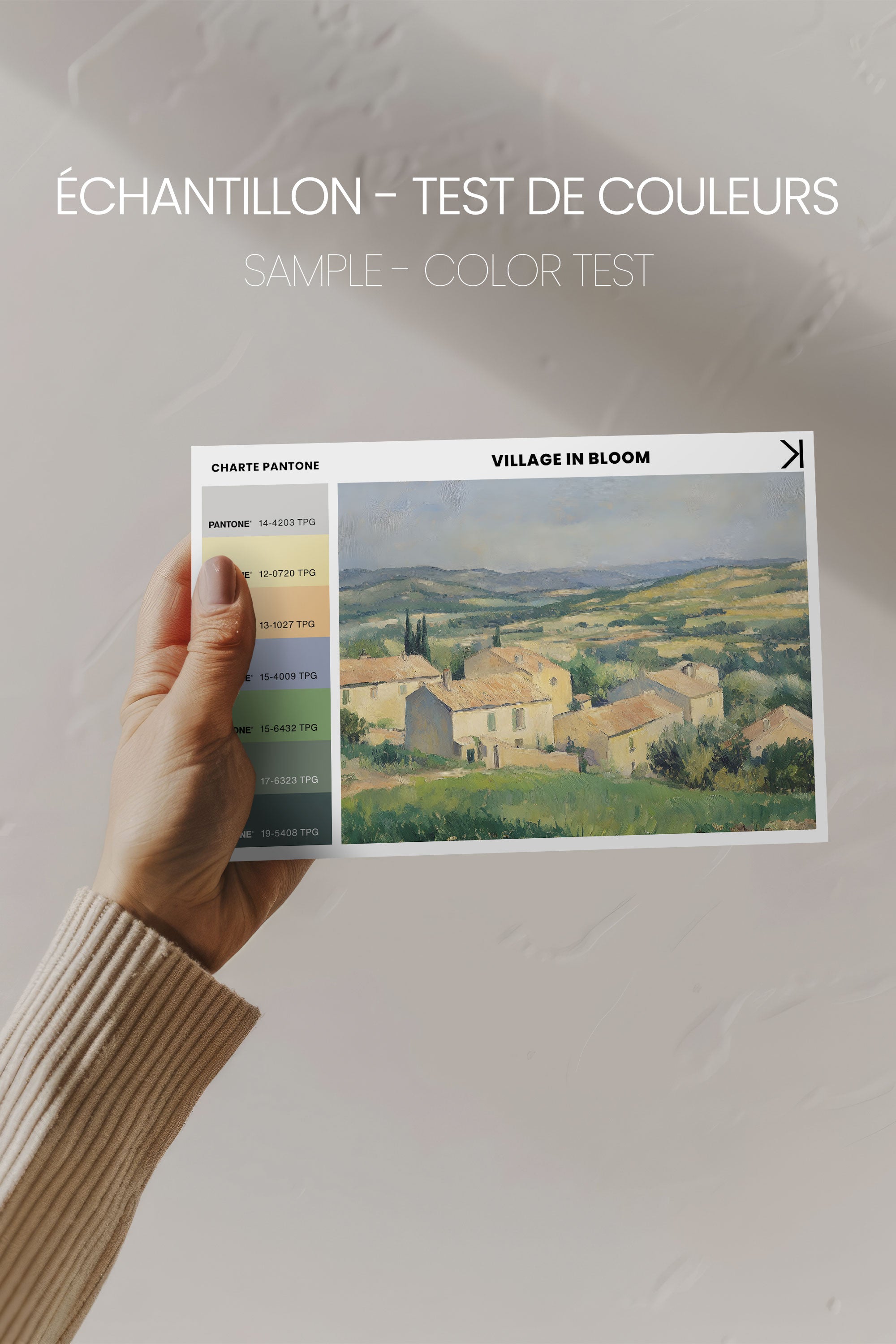 OLEKA CANVAS - VILLAGE IN BLOOM, Oeuvre sur toile étirée, encadré Brun Chêne