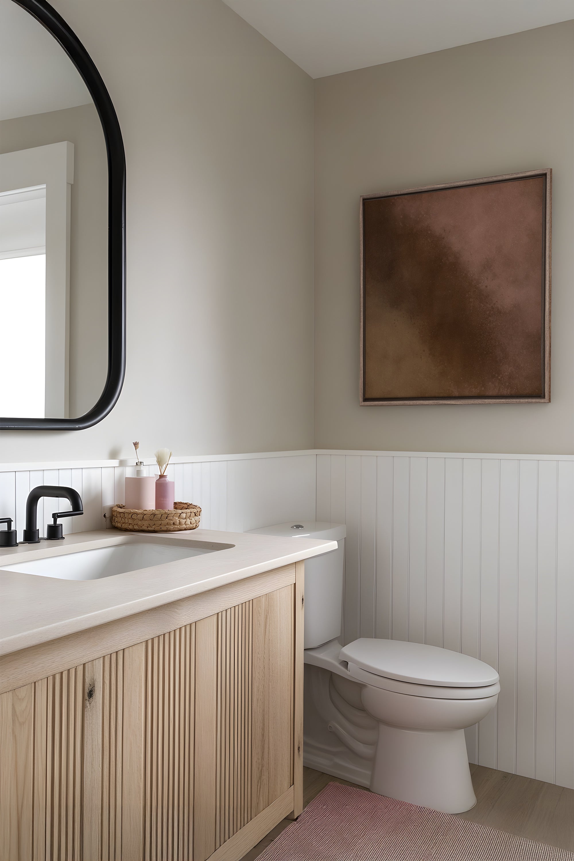 OLEKA CANVAS - COCOA DUST, Oeuvre sur toile étirée, encadré Brun Chêne