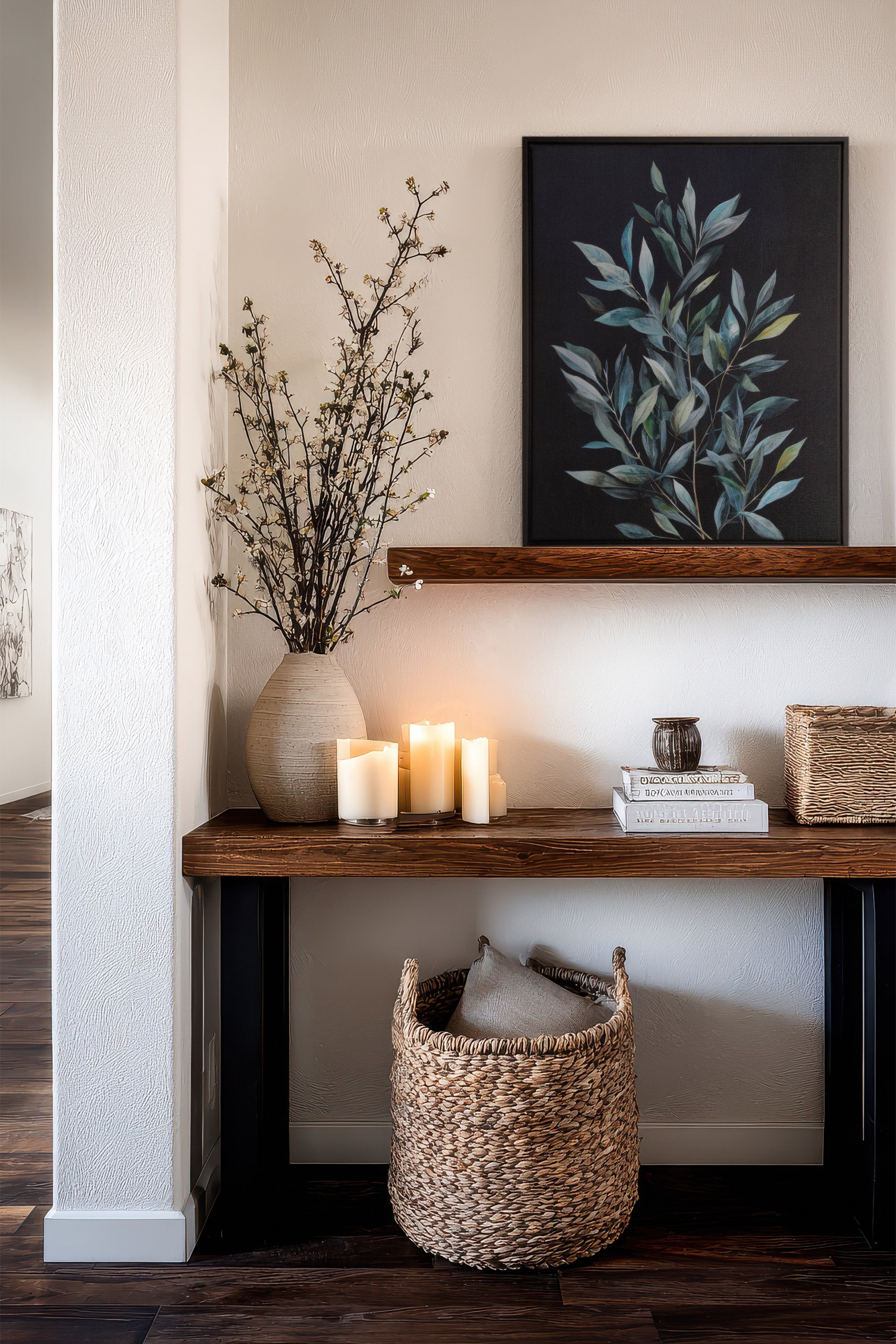 SILENCE BORÉAL, Work on stretched canvas, framed Black