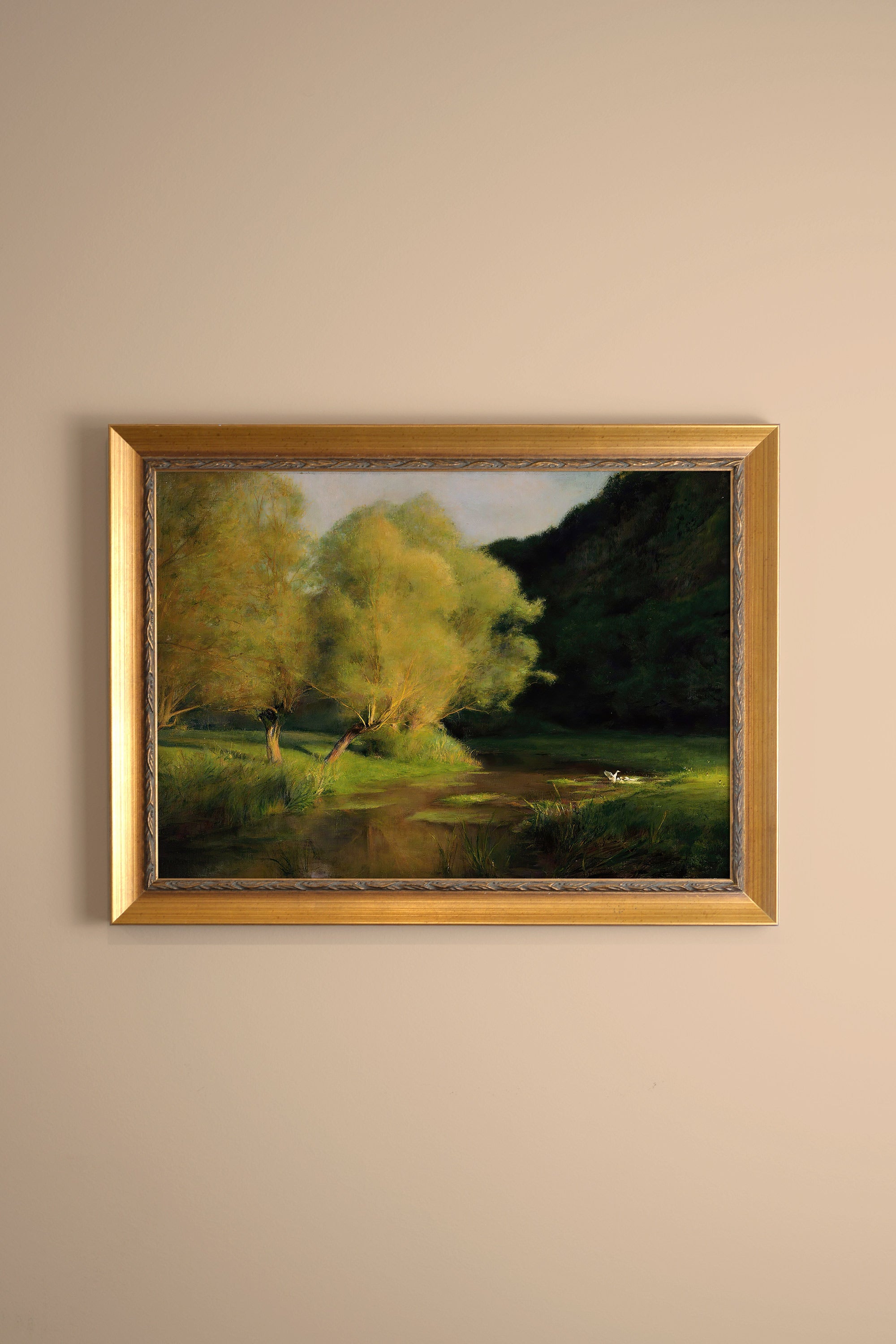 DOUCEUR DU SOIR, Artwork on rigid canvas, framed in Vintage Gold