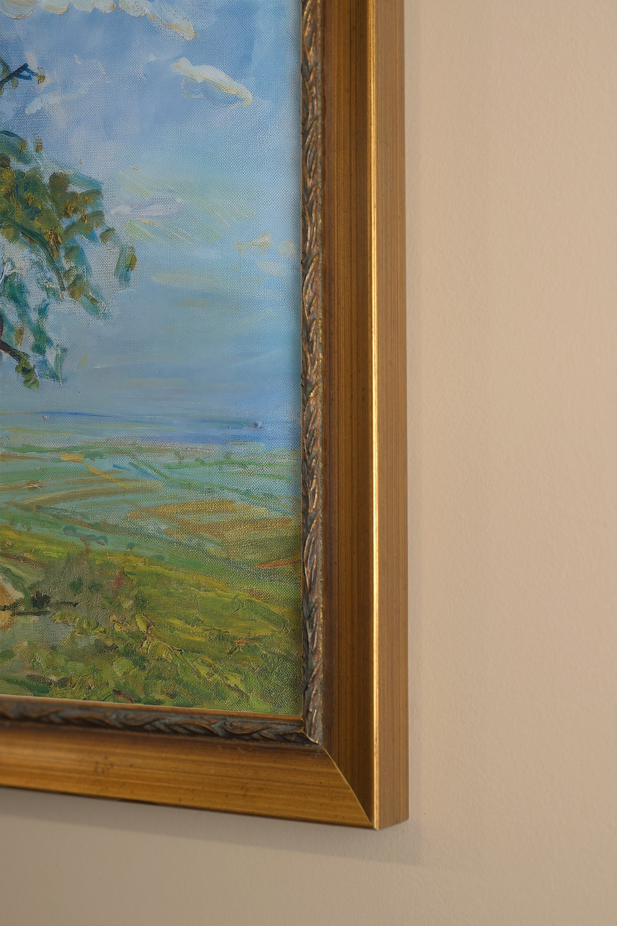 ESCAPADE JOYEUSE, Artwork on rigid canvas, framed in Vintage Gold