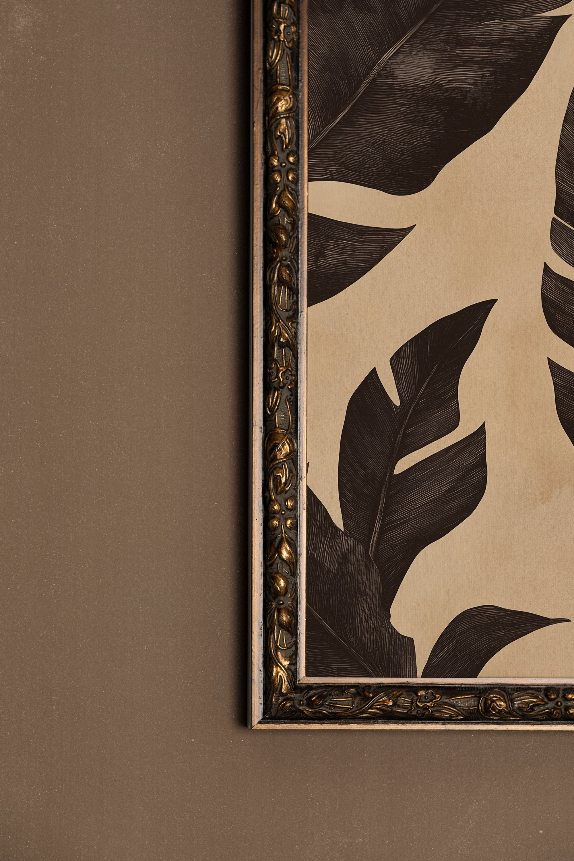 ÉBÈNE NATUREL, Artwork on rigid canvas, framed in Vintage Bronze