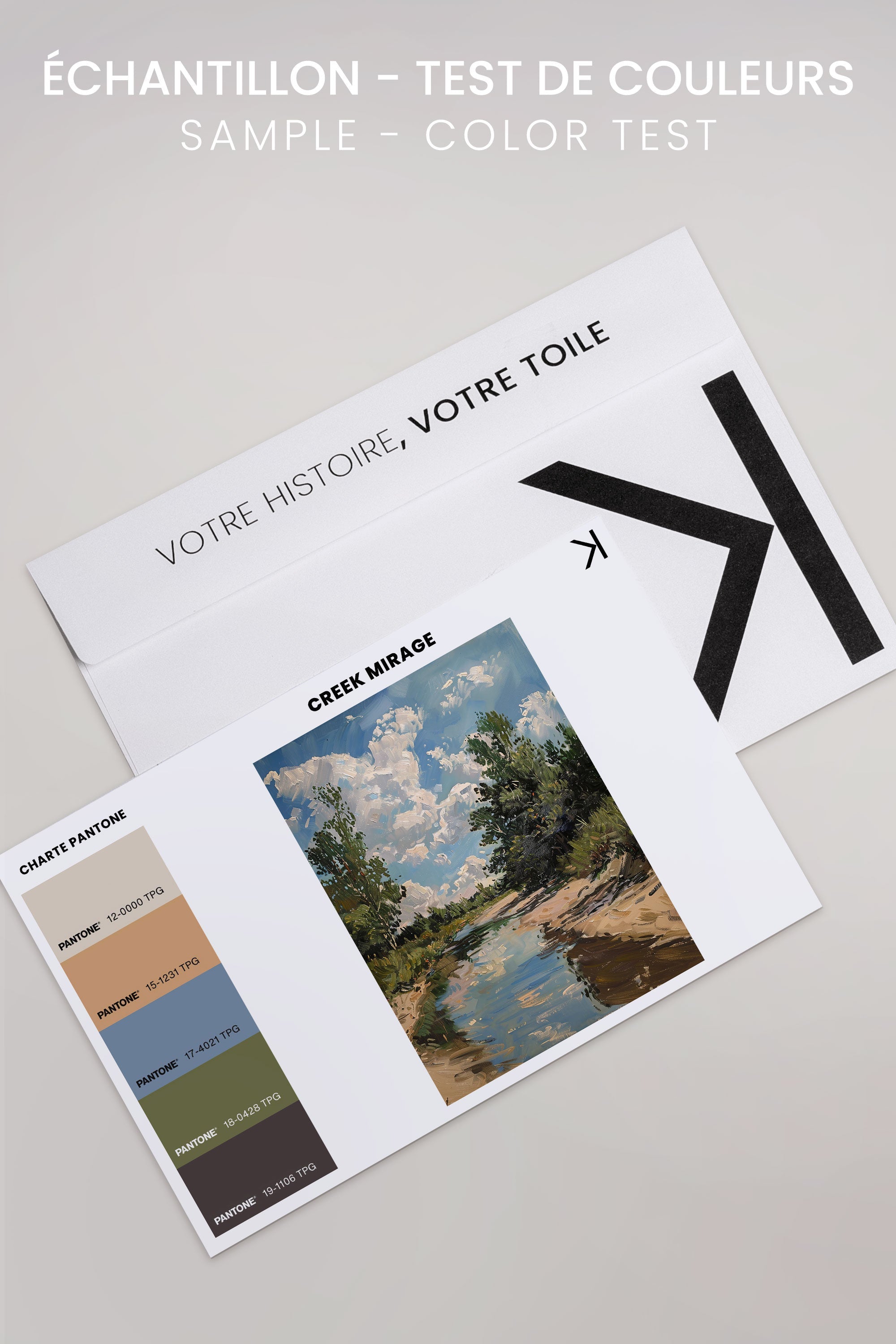 OLEKA CANVAS - CREEK MIRAGE, Oeuvre sur toile étirée, encadré Blanc