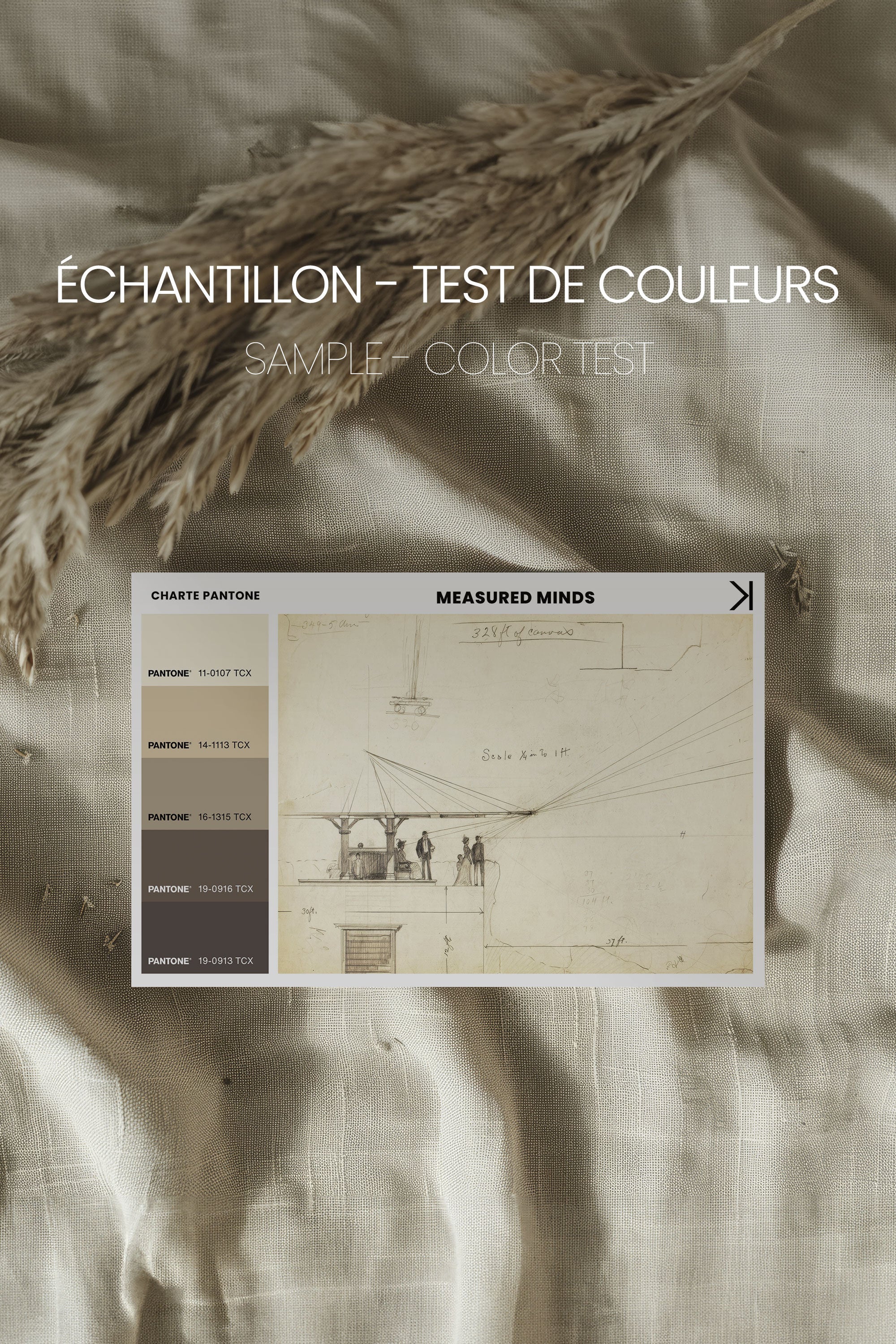 OLEKA CANVAS - MEASURED MINDS, Oeuvre sur toile étirée, encadré Blanc