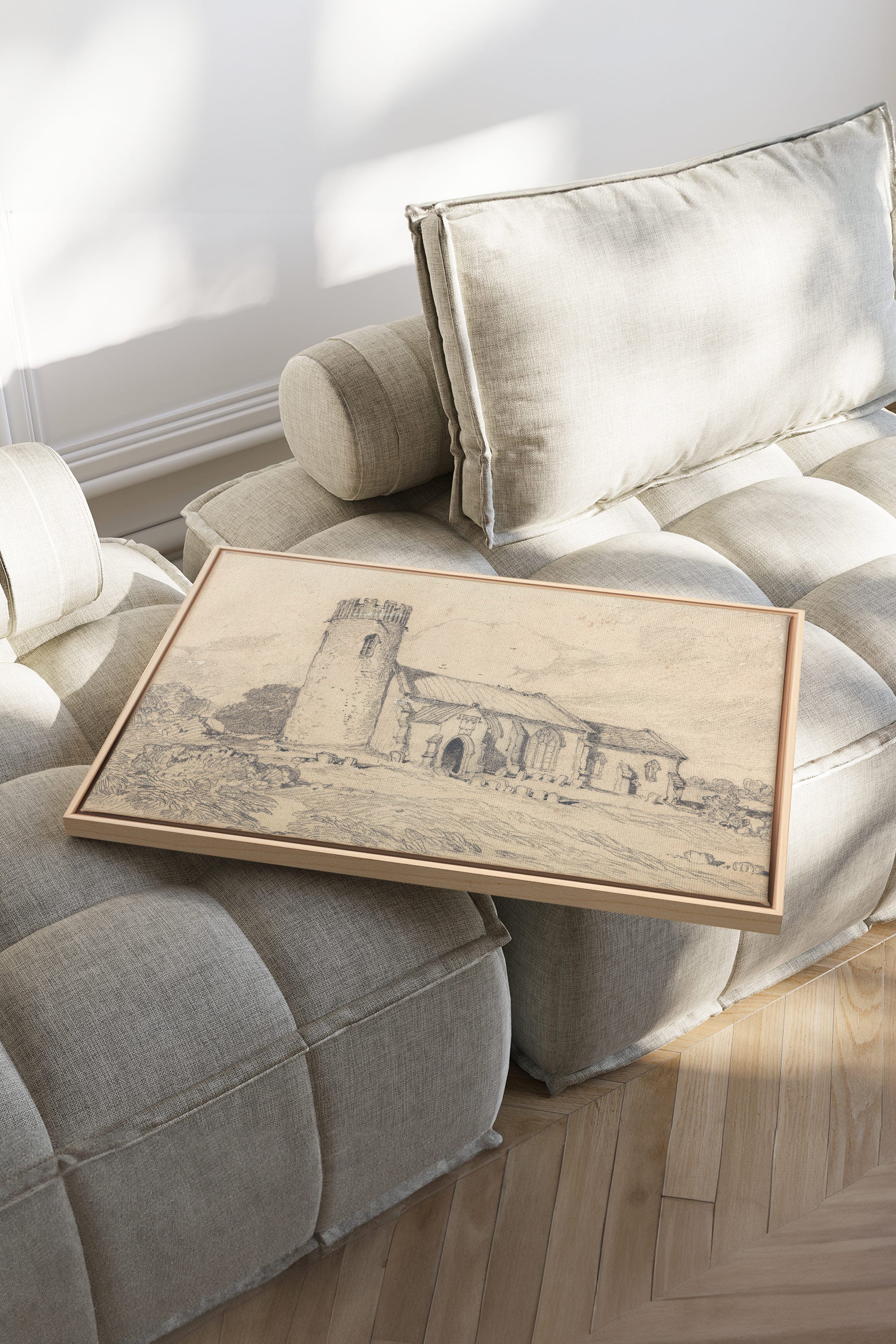 OLEKA CANVAS - TOUR SOLITAIRE, Oeuvre sur toile étirée, encadré Naturel Clair