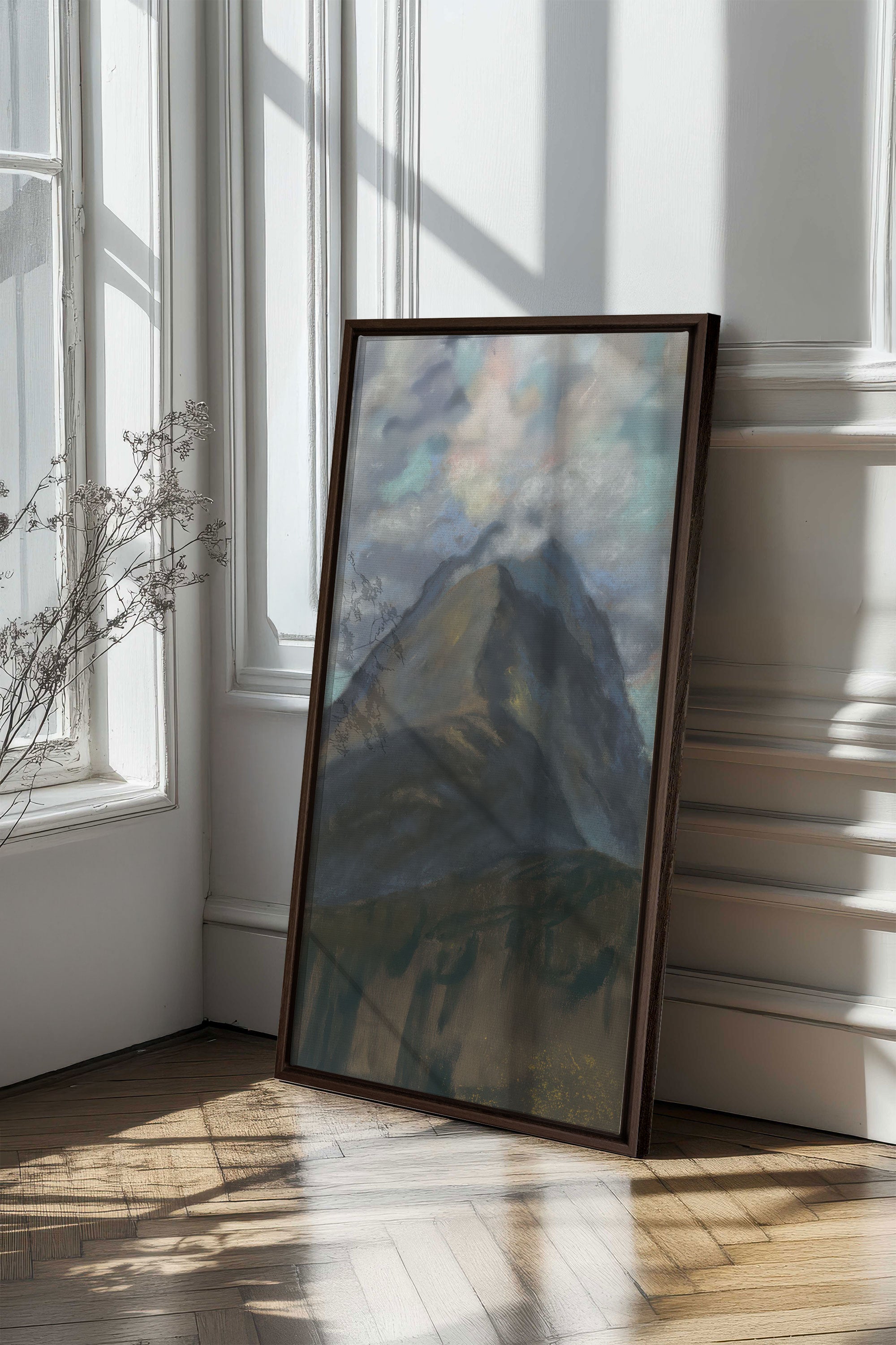 CLOUDED SPIRIT, Oeuvre sur toile étirée, encadré Brun Noyer