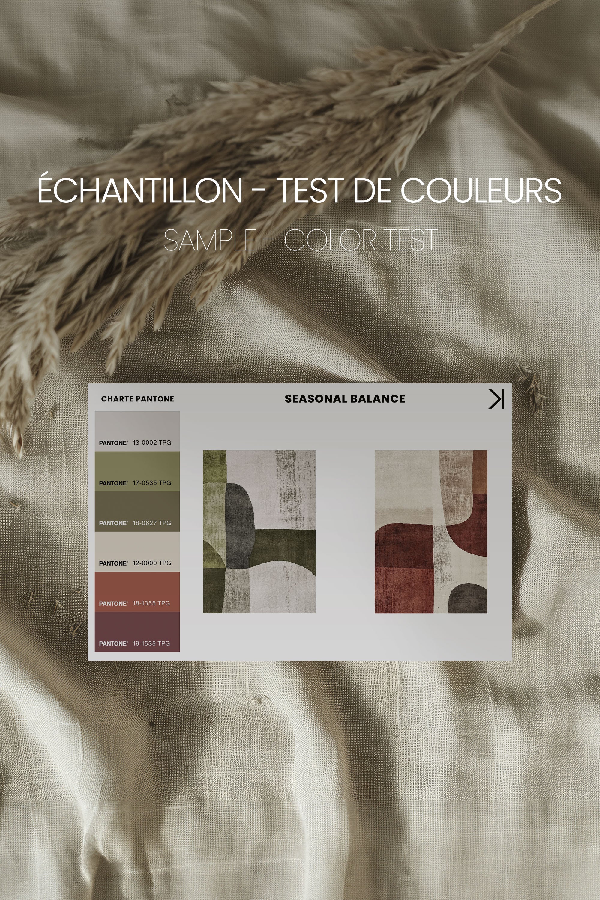 OLEKA CANVAS - SEASONAL BALANCE, 2 Oeuvres sur toile étirée, encadré Noir