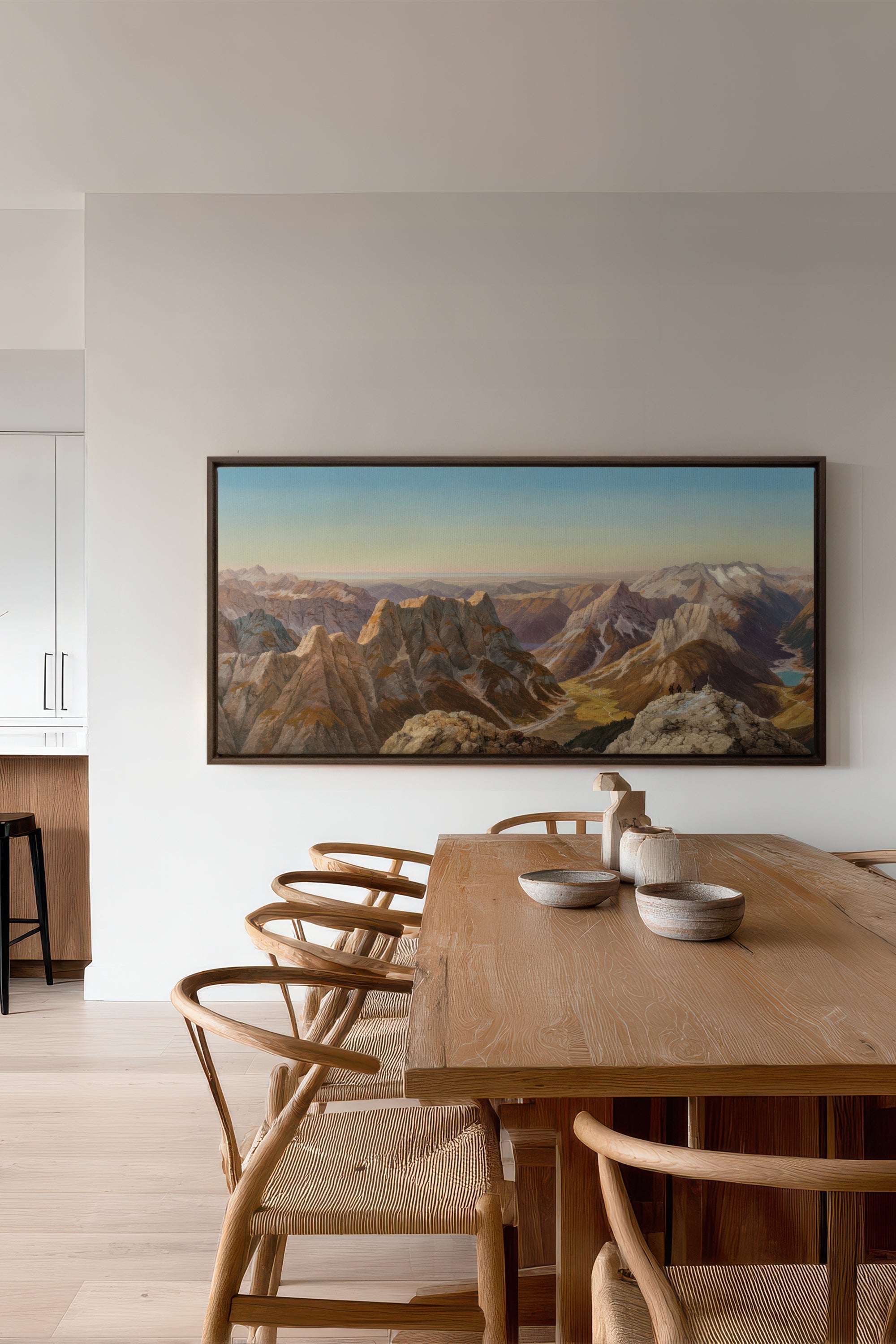 ATLAS GLOW, Work on stretched canvas, framed Walnut Brown