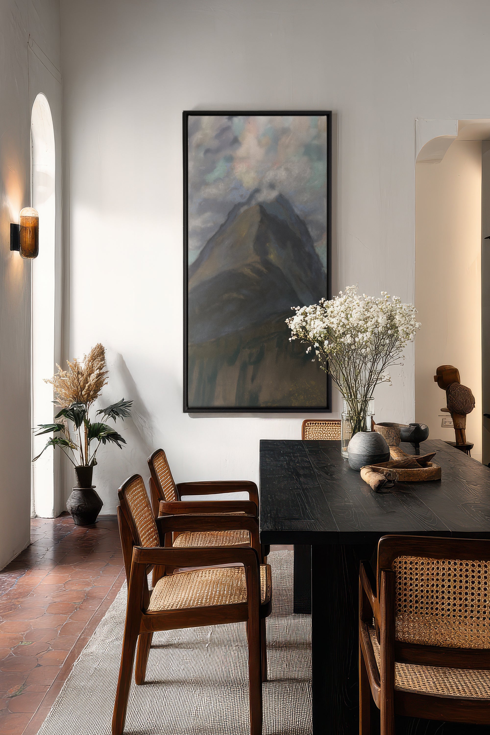 CLOUDED SPIRIT, Oeuvre sur toile étirée, encadré Noir