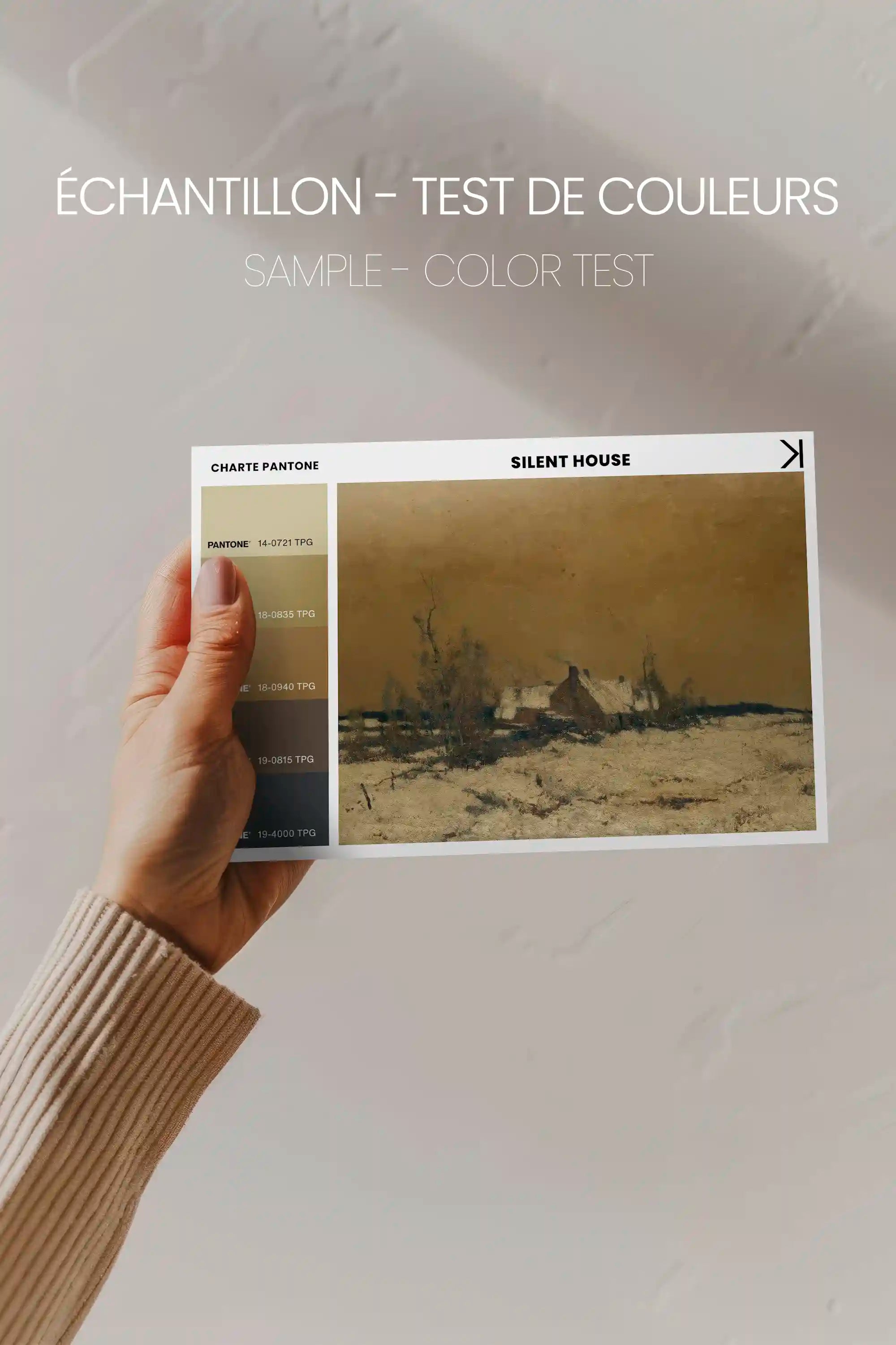 SILENT HOUSE, Oeuvre sur toile étirée, encadré Brun Chêne