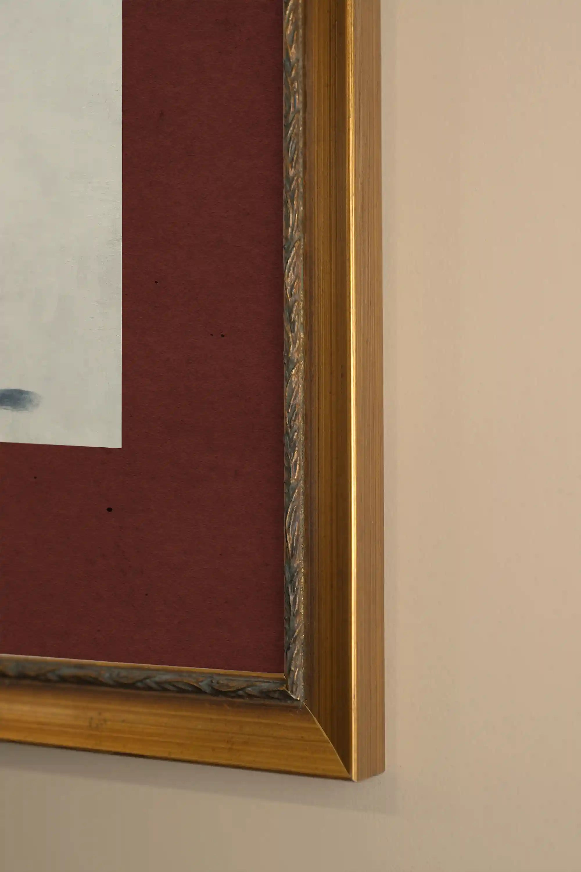 QUIET WITNESS, Work on canvas, framed Vintage Gold