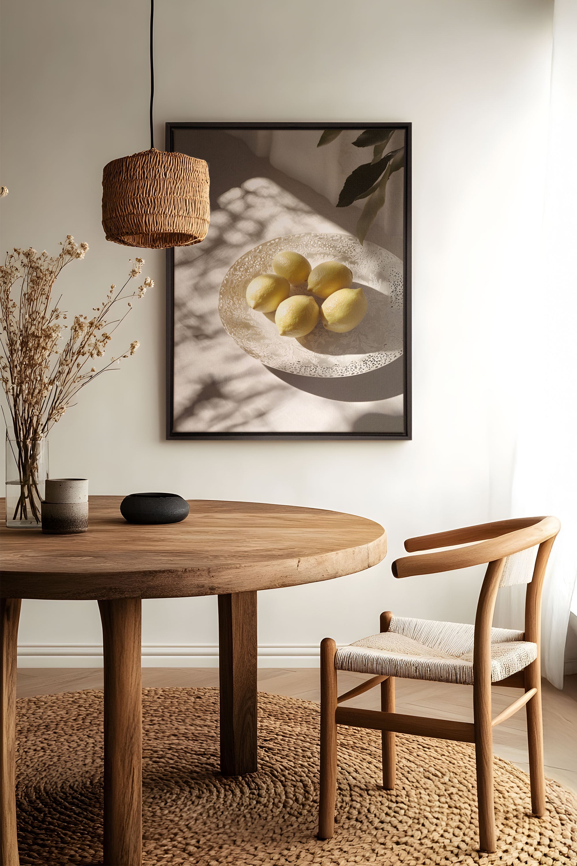 OLEKA CANVAS - MATIN LUMINEUX, Oeuvre sur toile étirée, encadré Noir